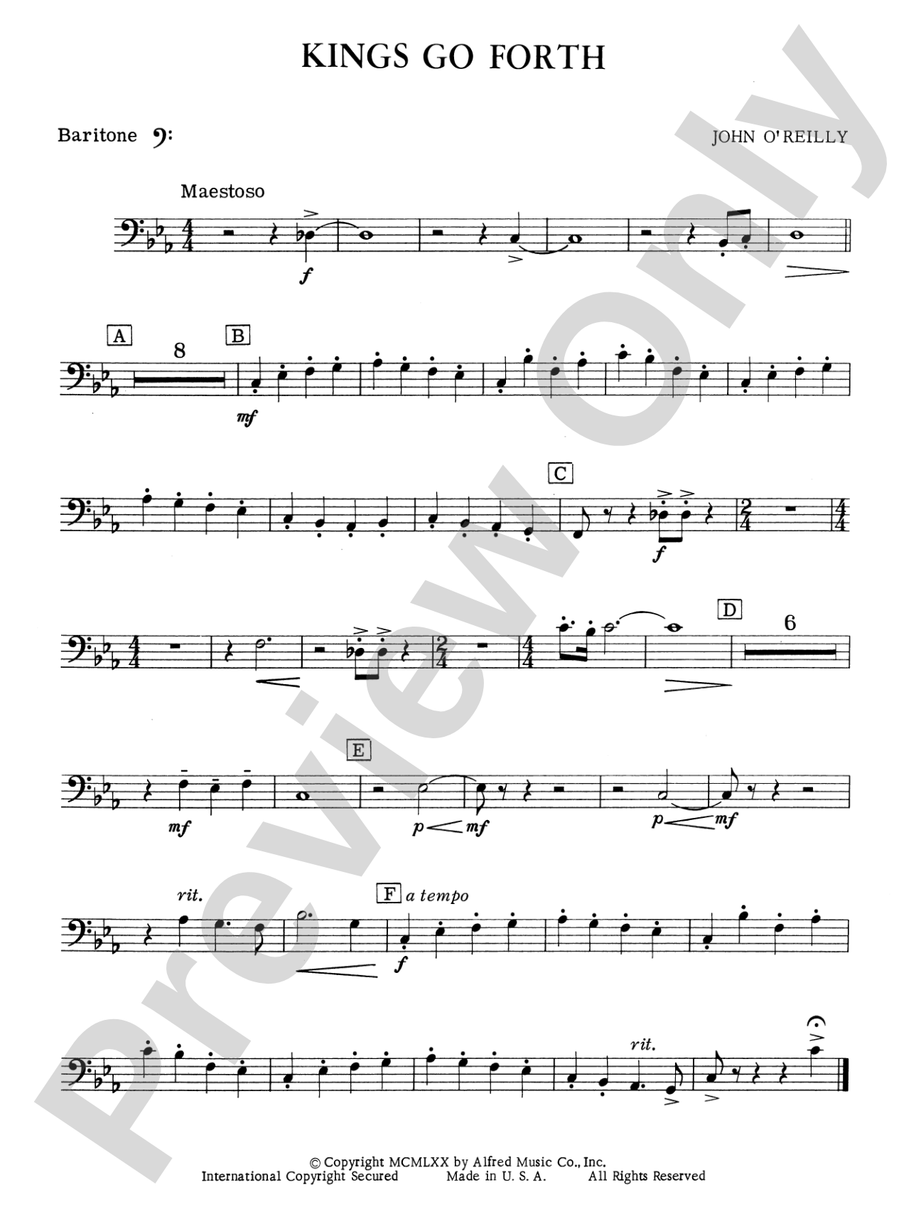 Kings Go Forth: Baritone B.C.