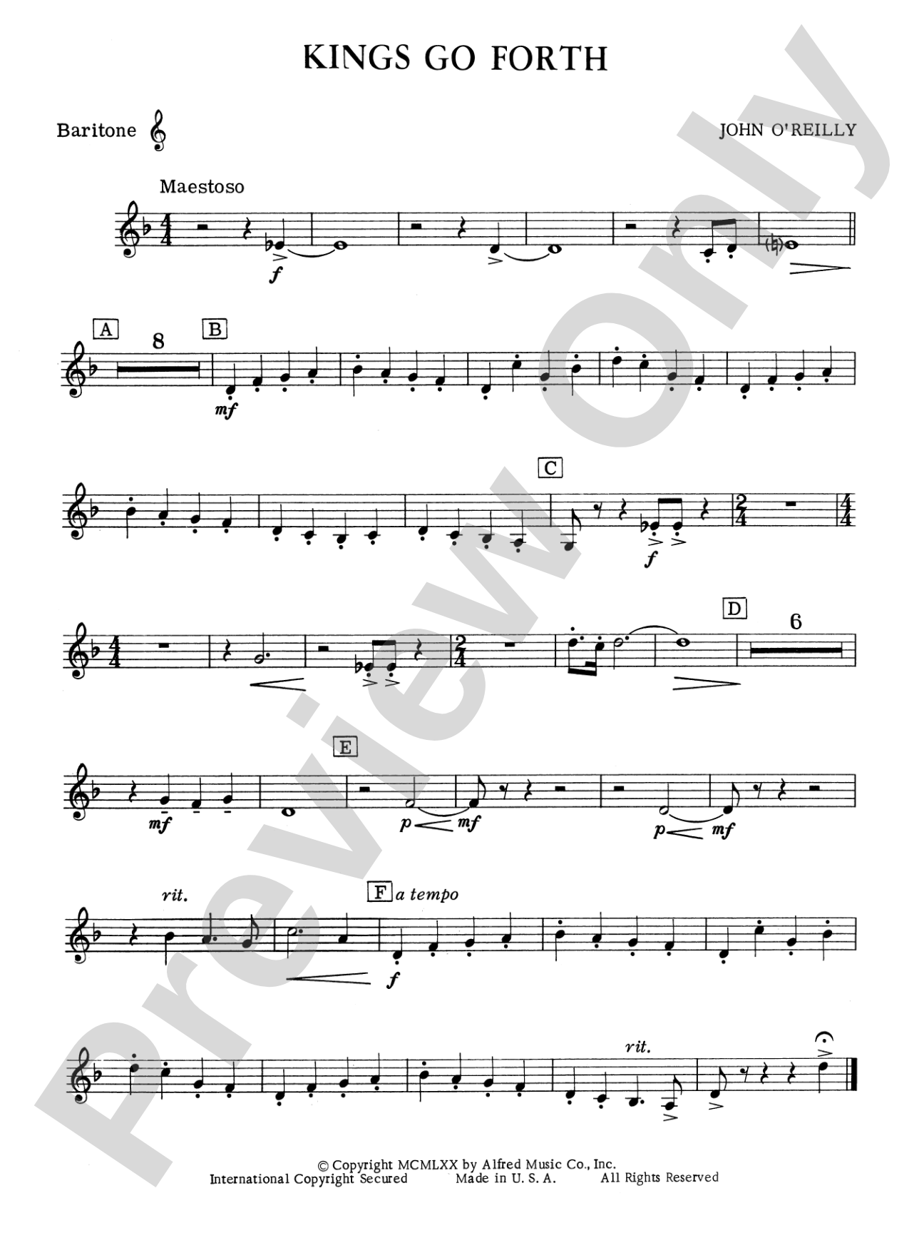 Kings Go Forth: Baritone T.C.