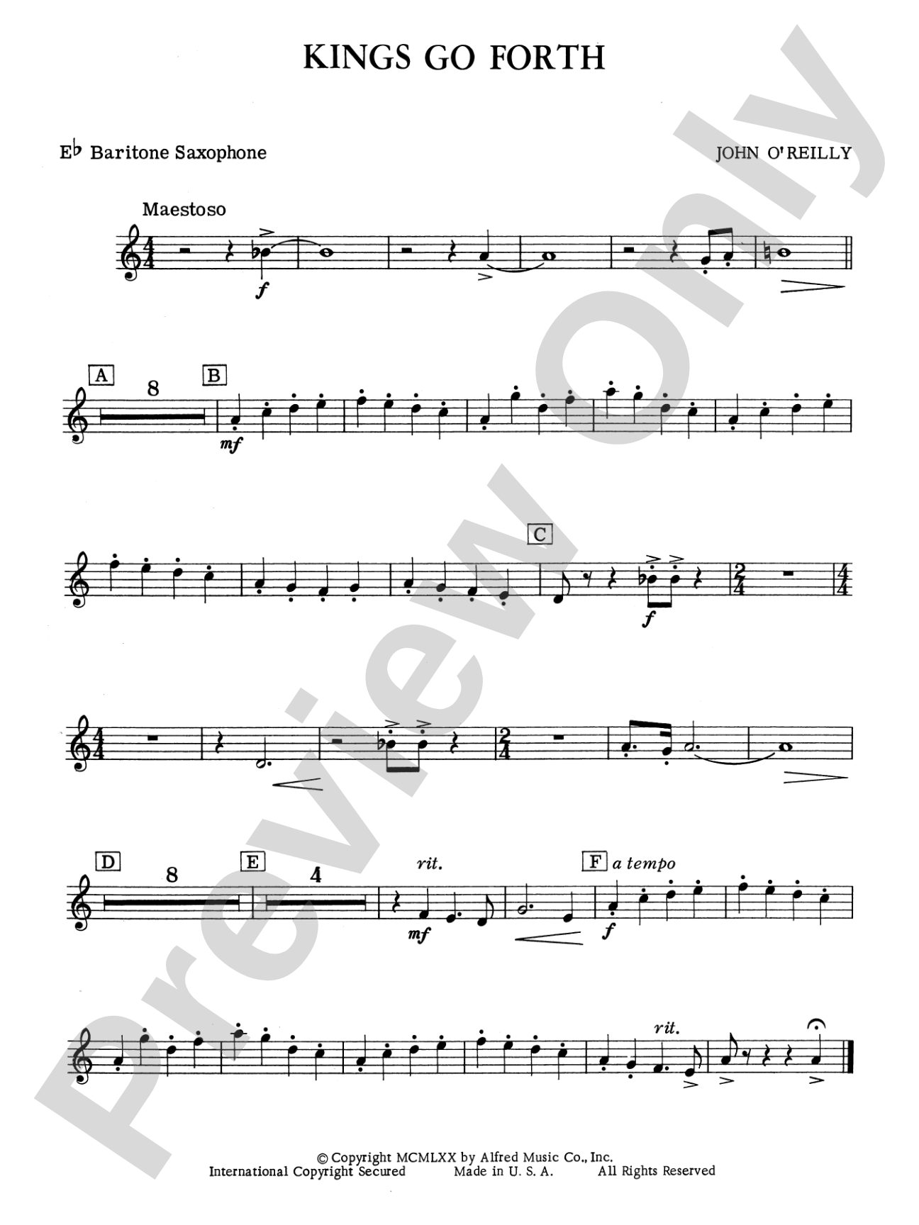 Kings Go Forth: E-flat Baritone Saxophone