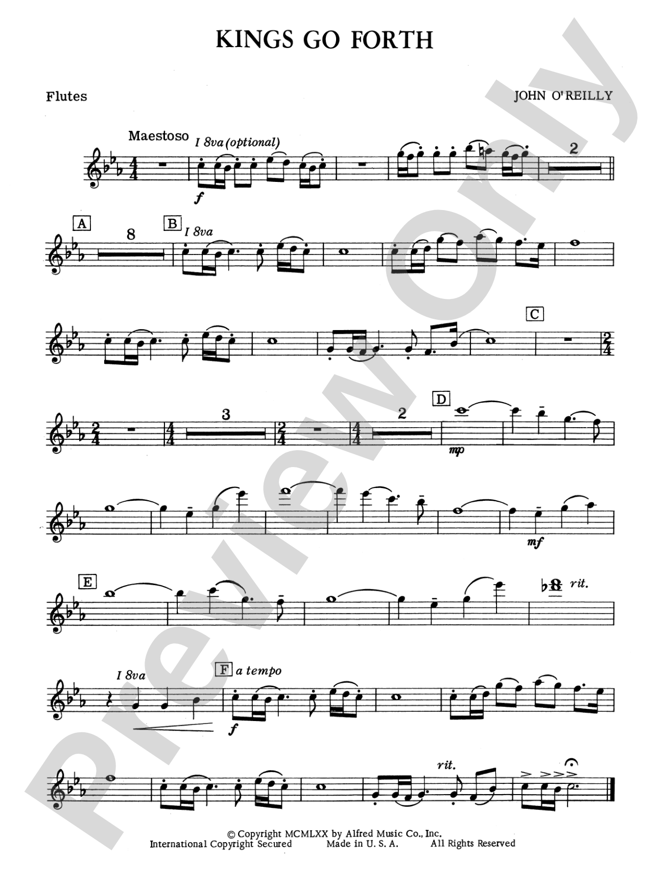 Kings Go Forth: Flute