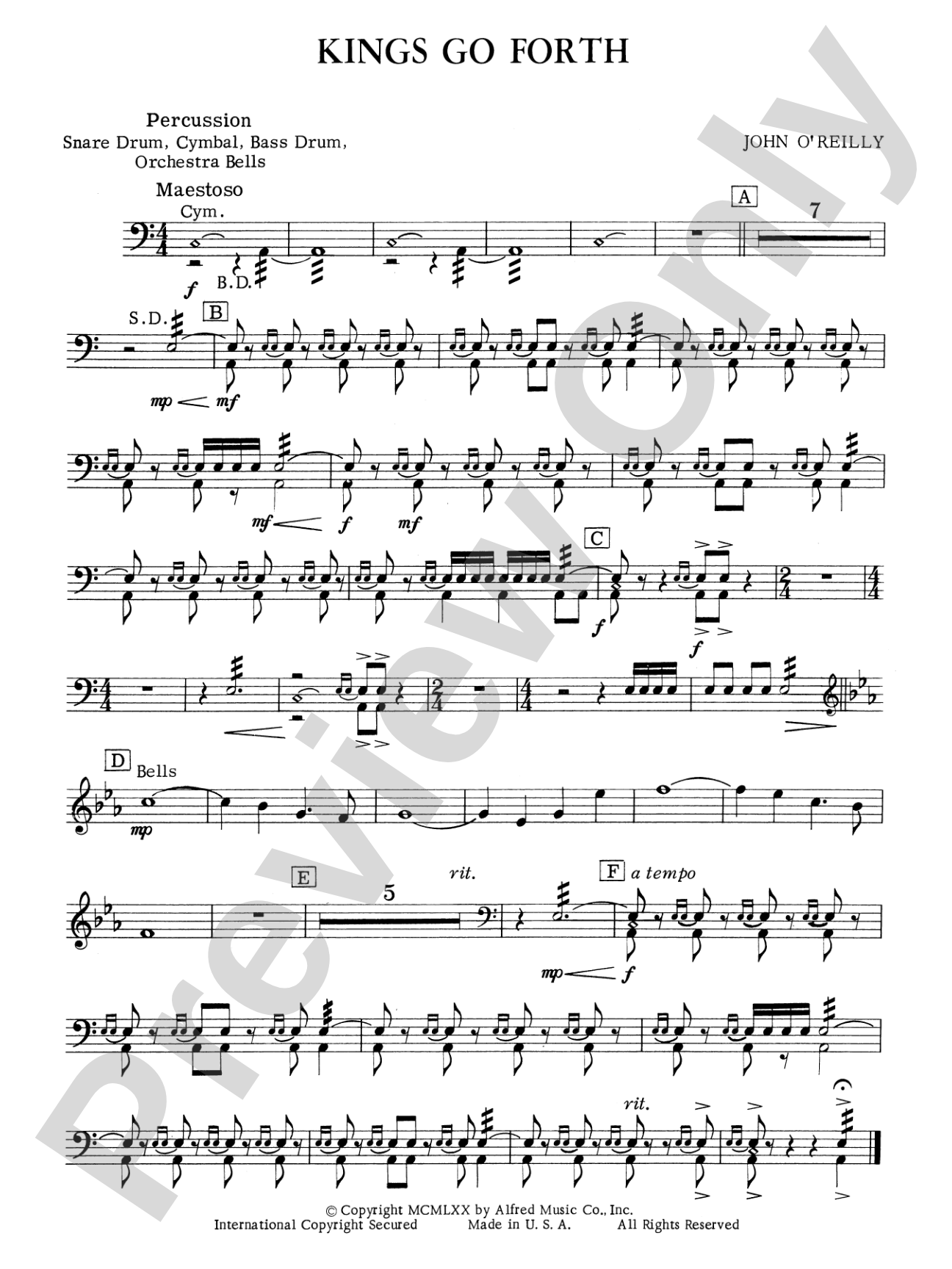 Kings Go Forth: 1st Percussion