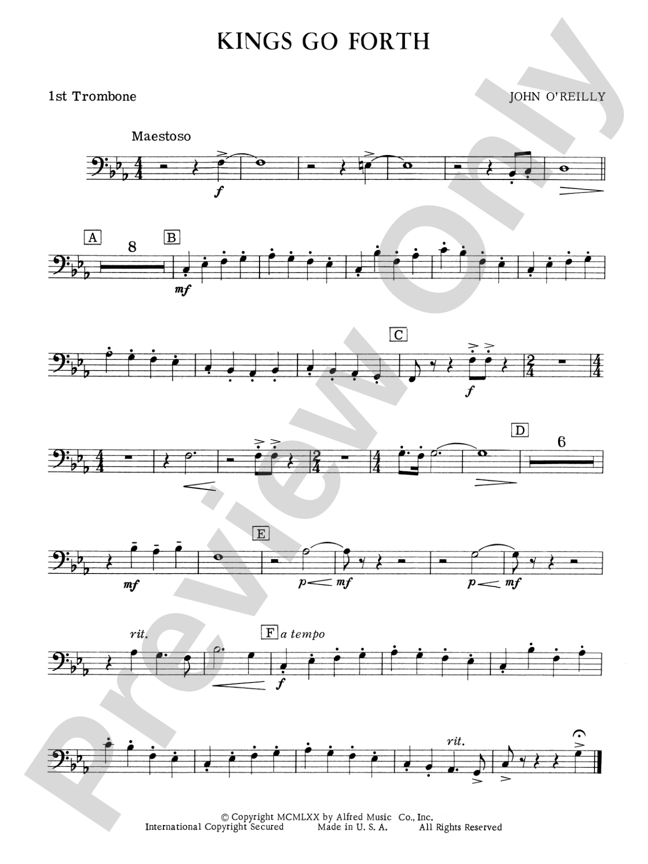 Kings Go Forth: 1st Trombone