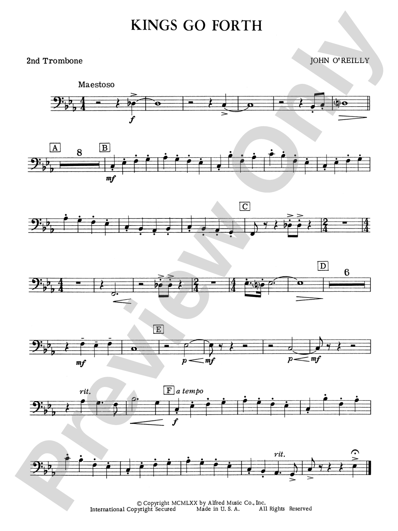 Kings Go Forth: 2nd Trombone