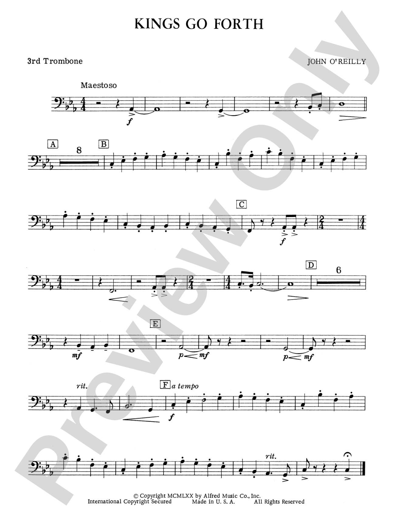 Kings Go Forth: 3rd Trombone