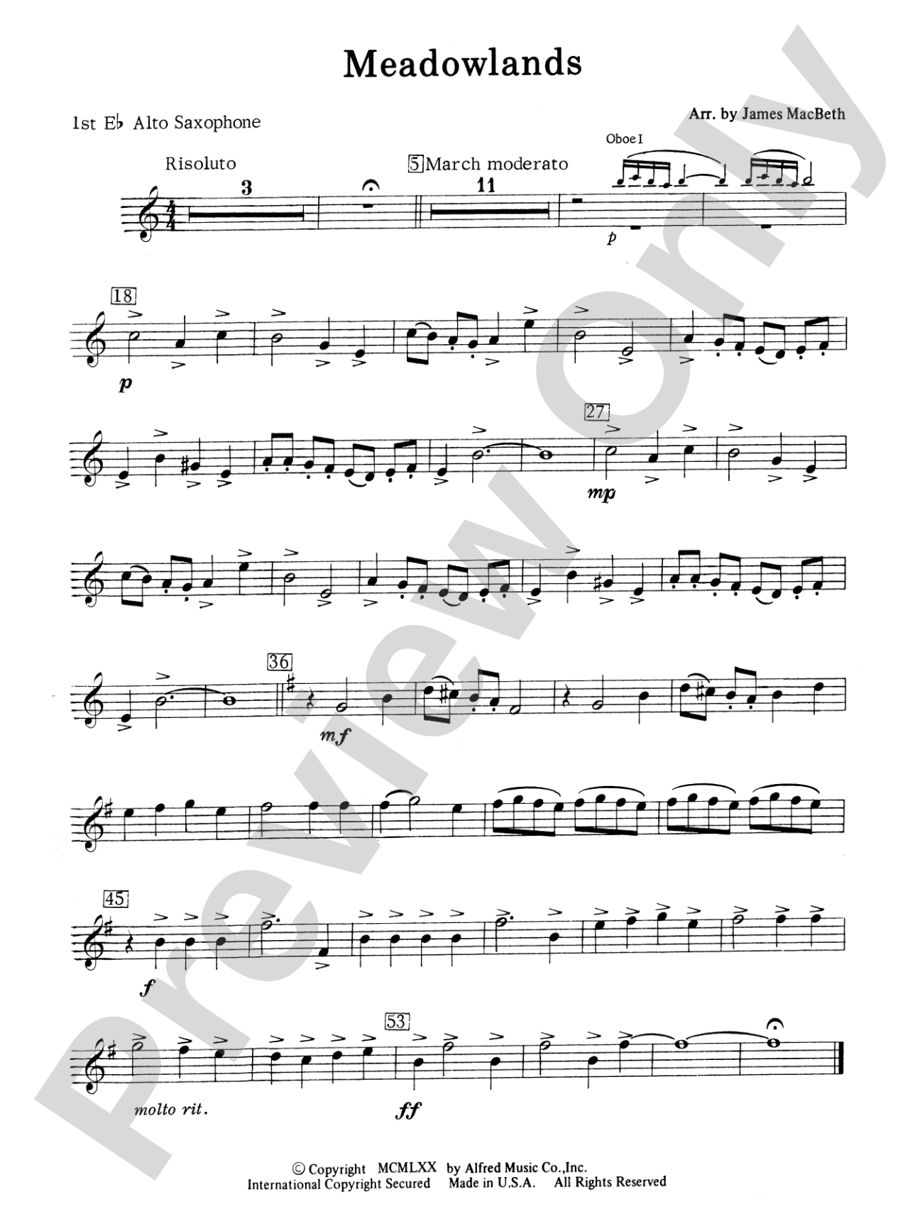 Meadowlands: E-flat Alto Saxophone