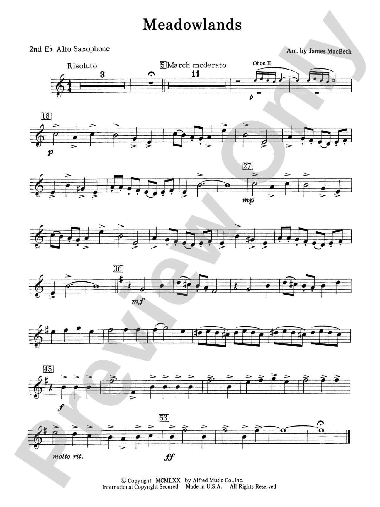 Meadowlands: 2nd E-flat Alto Saxophone