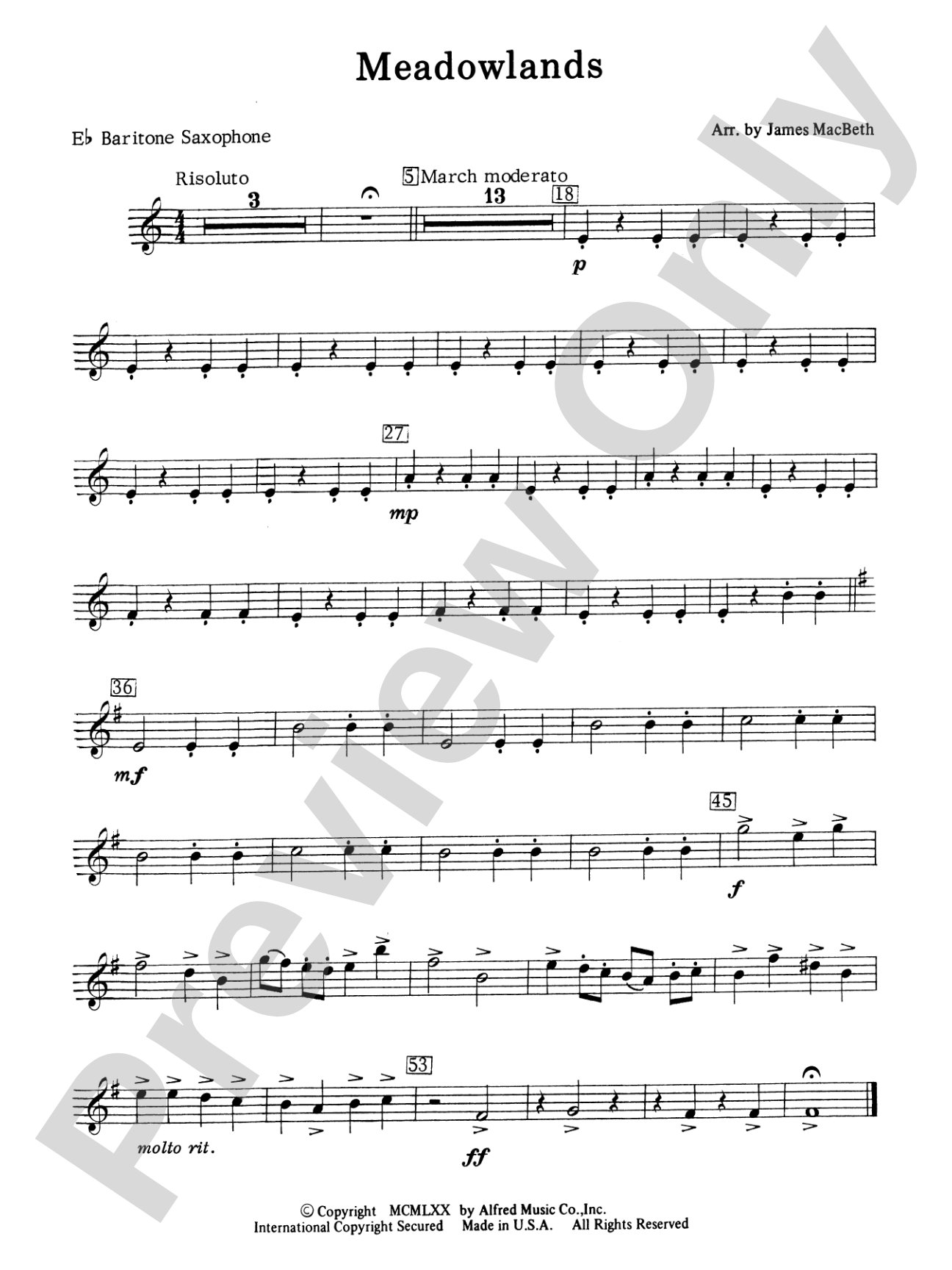 Meadowlands: E-flat Baritone Saxophone