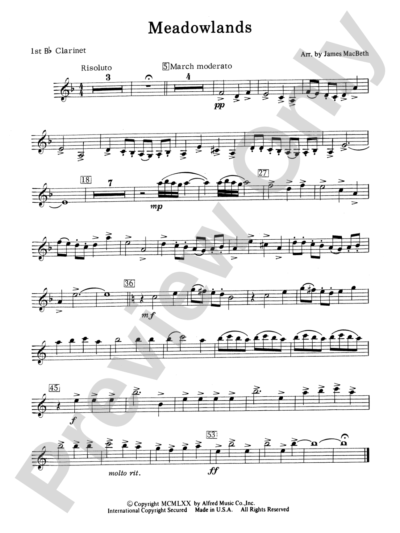 Meadowlands: 1st B-flat Clarinet