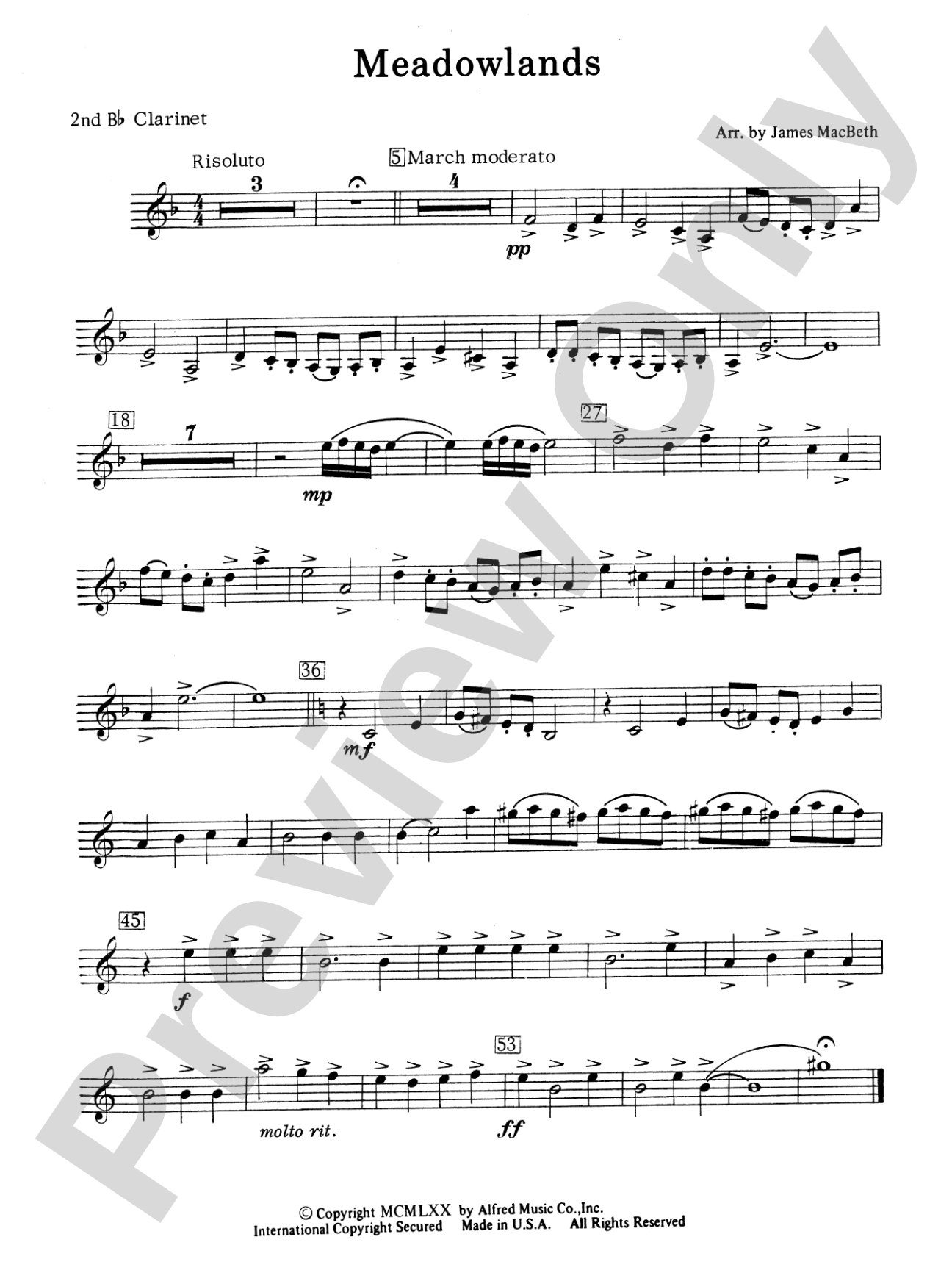 Meadowlands: 2nd B-flat Clarinet