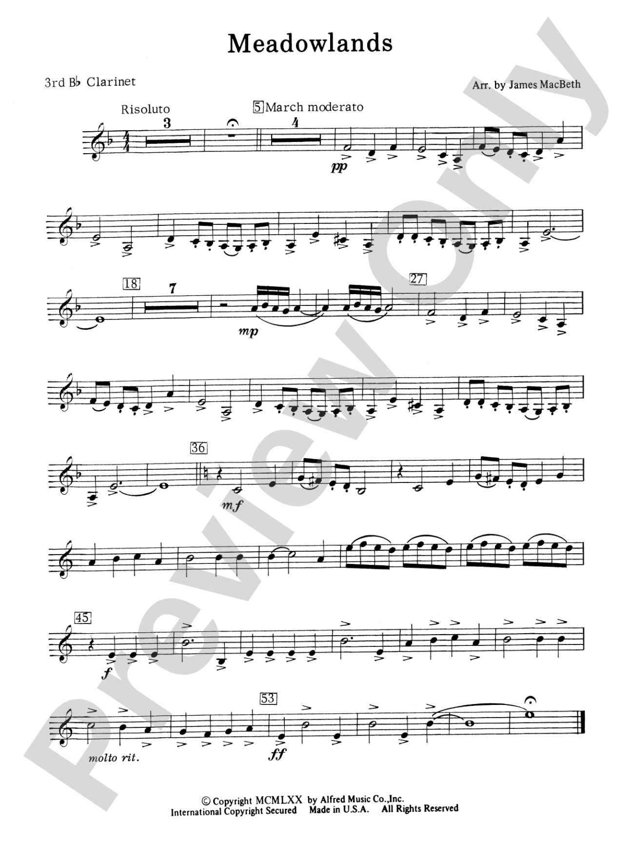 Meadowlands: 3rd B-flat Clarinet