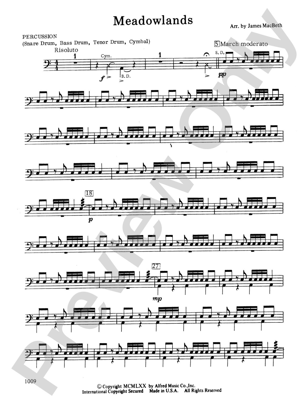 Meadowlands: 1st Percussion