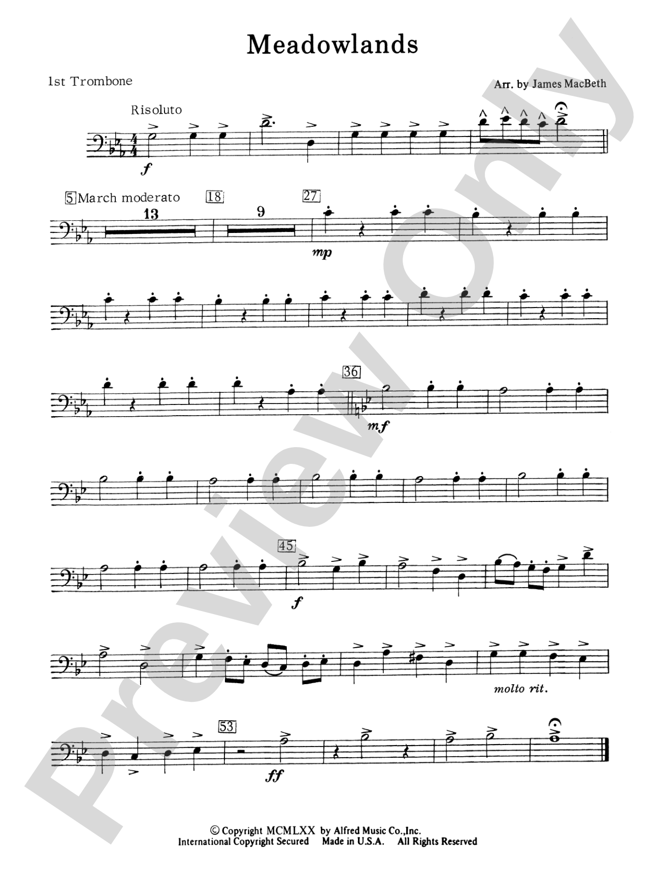 Meadowlands: 1st Trombone