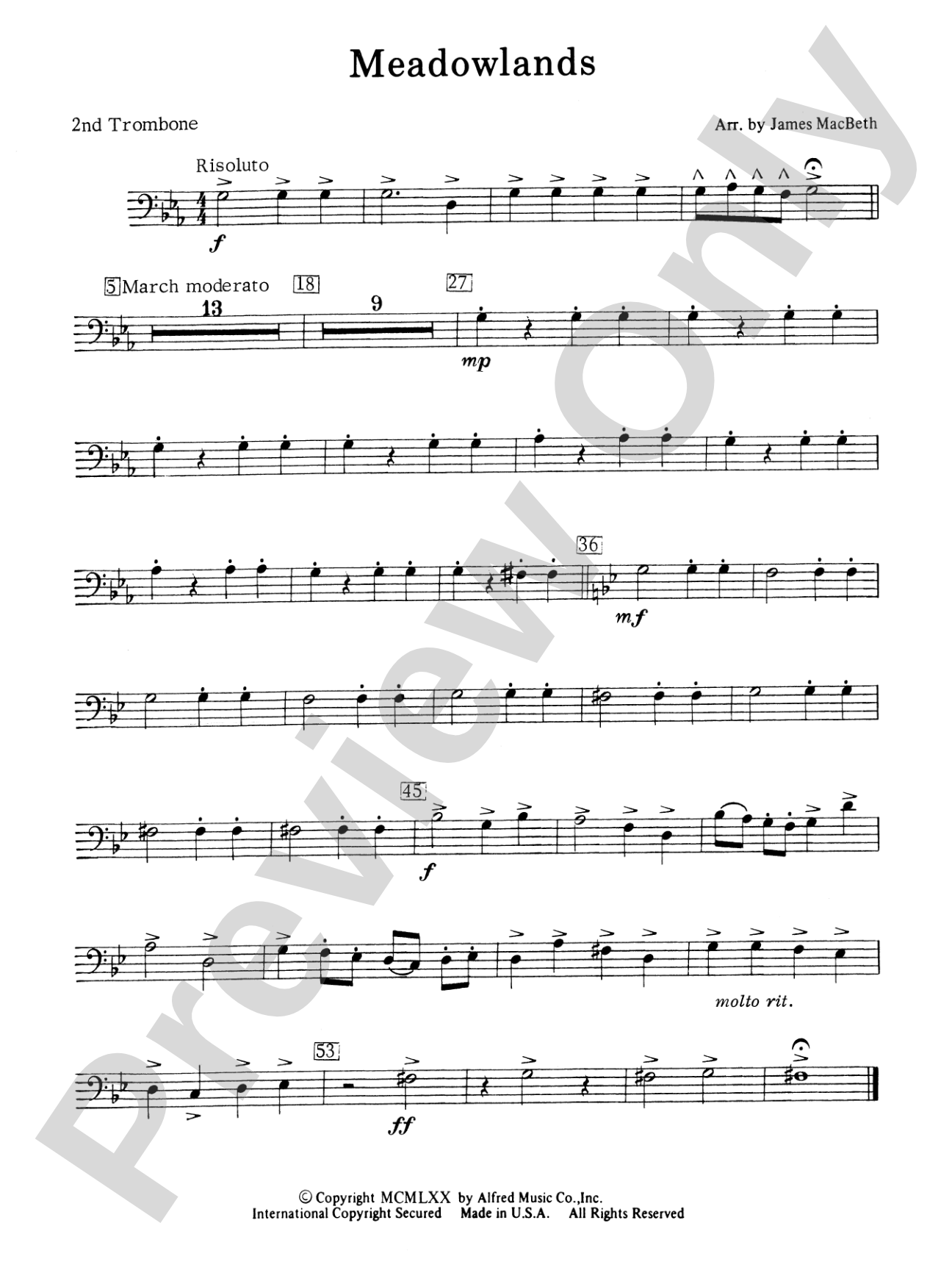Meadowlands: 2nd Trombone