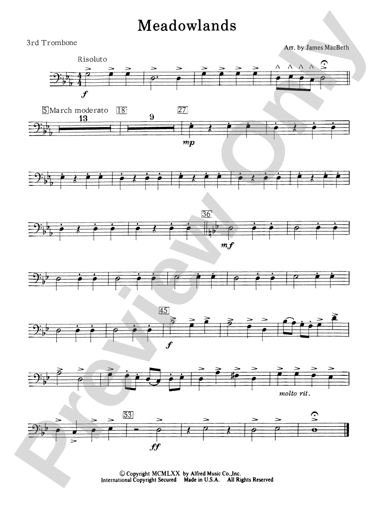 Meadowlands: 3rd Trombone