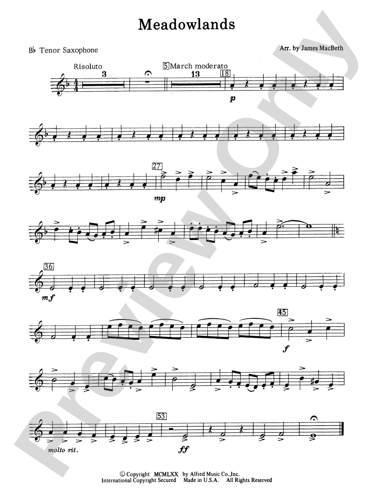 Meadowlands: B-flat Tenor Saxophone