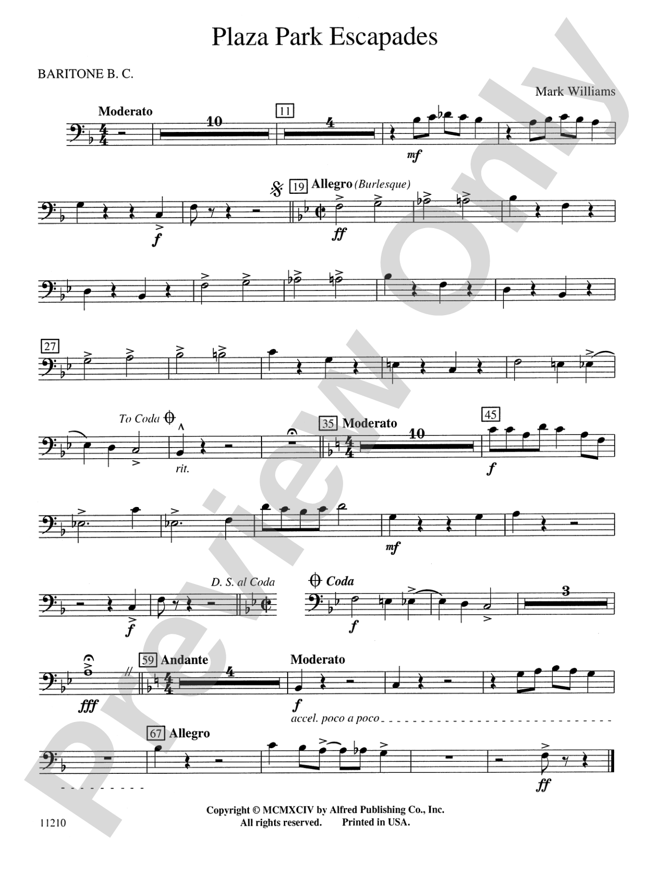 Plaza Park Escapades: Baritone B.C.
