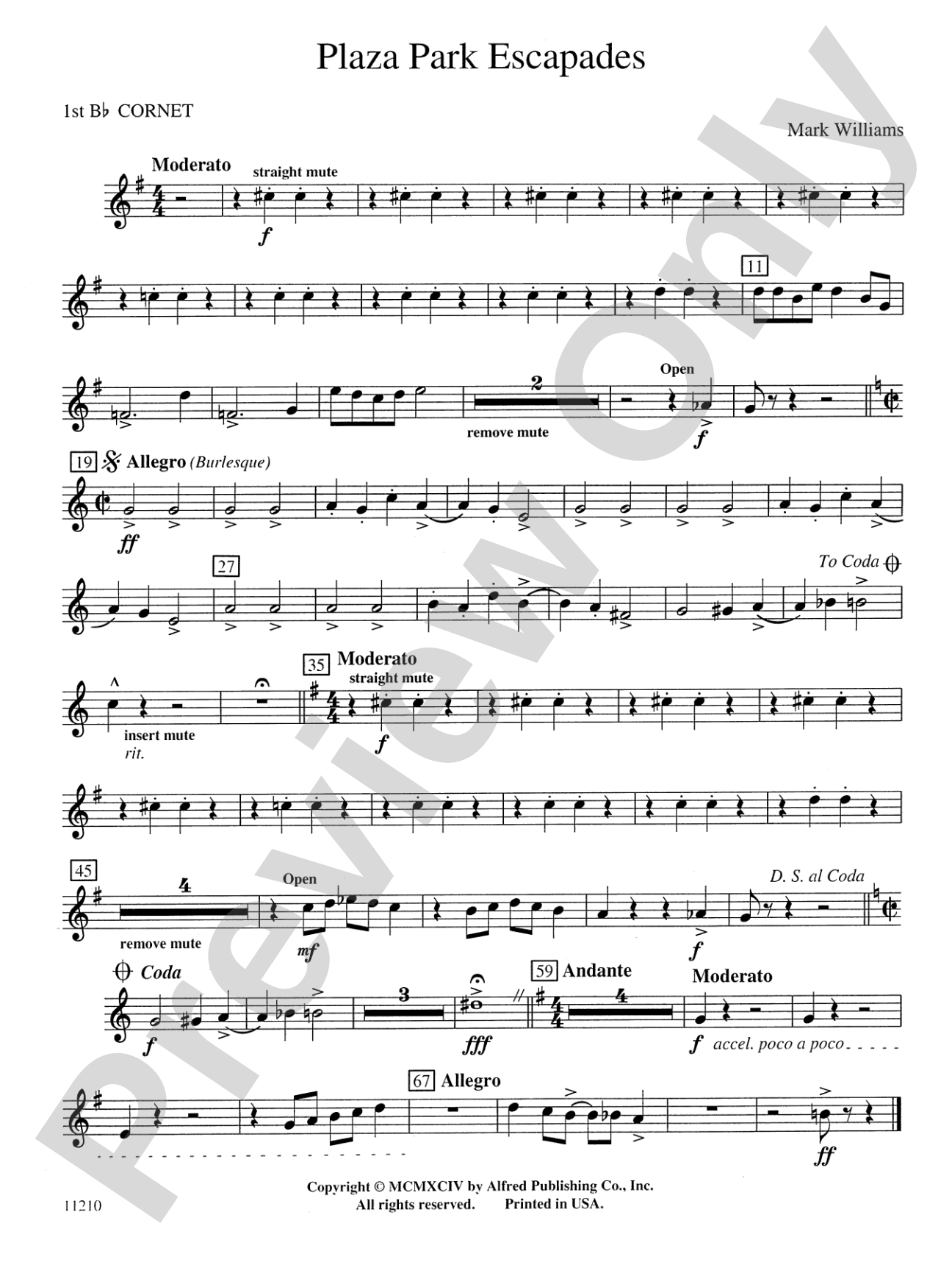 Plaza Park Escapades: 1st B-flat Cornet