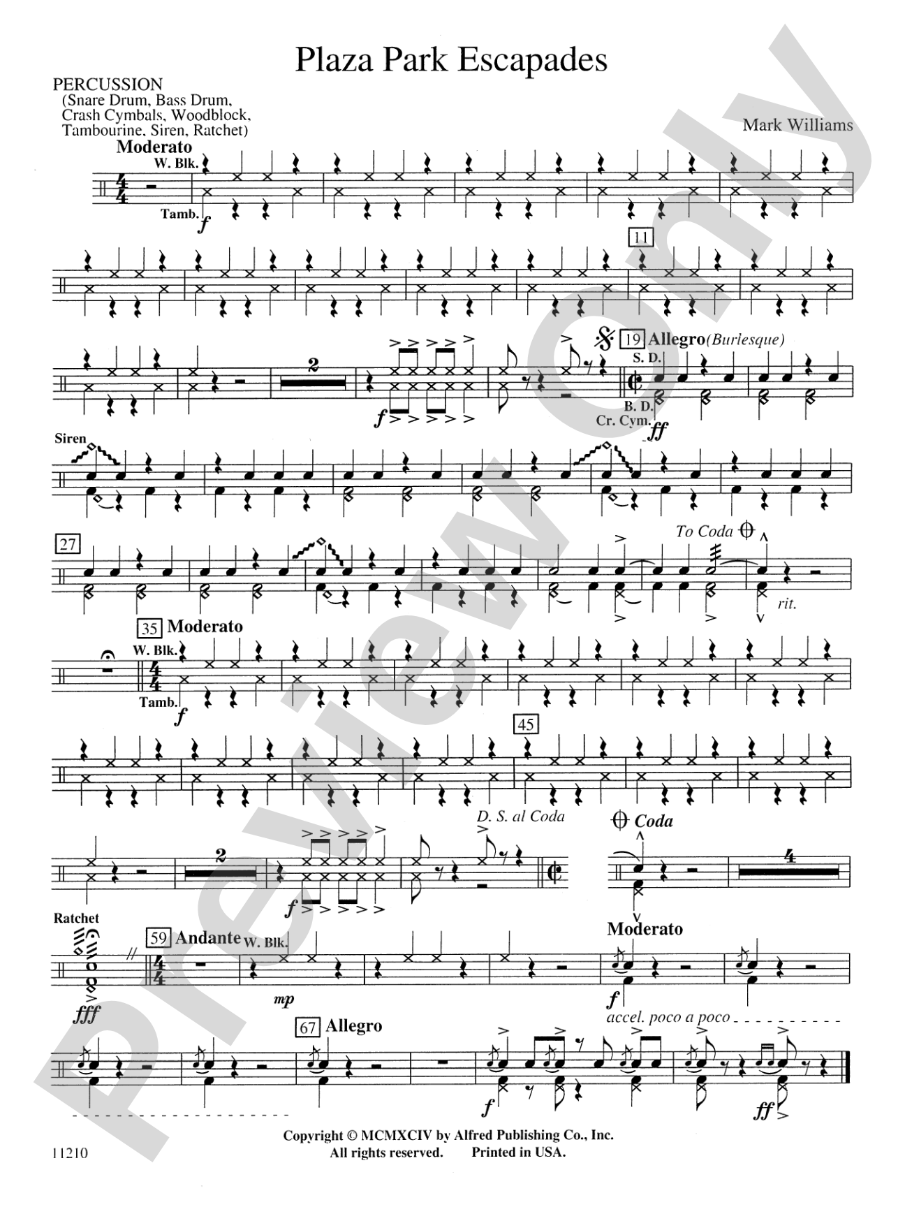 Plaza Park Escapades: 1st Percussion