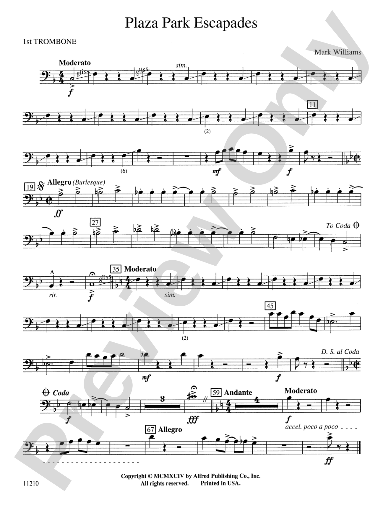 Plaza Park Escapades: 1st Trombone