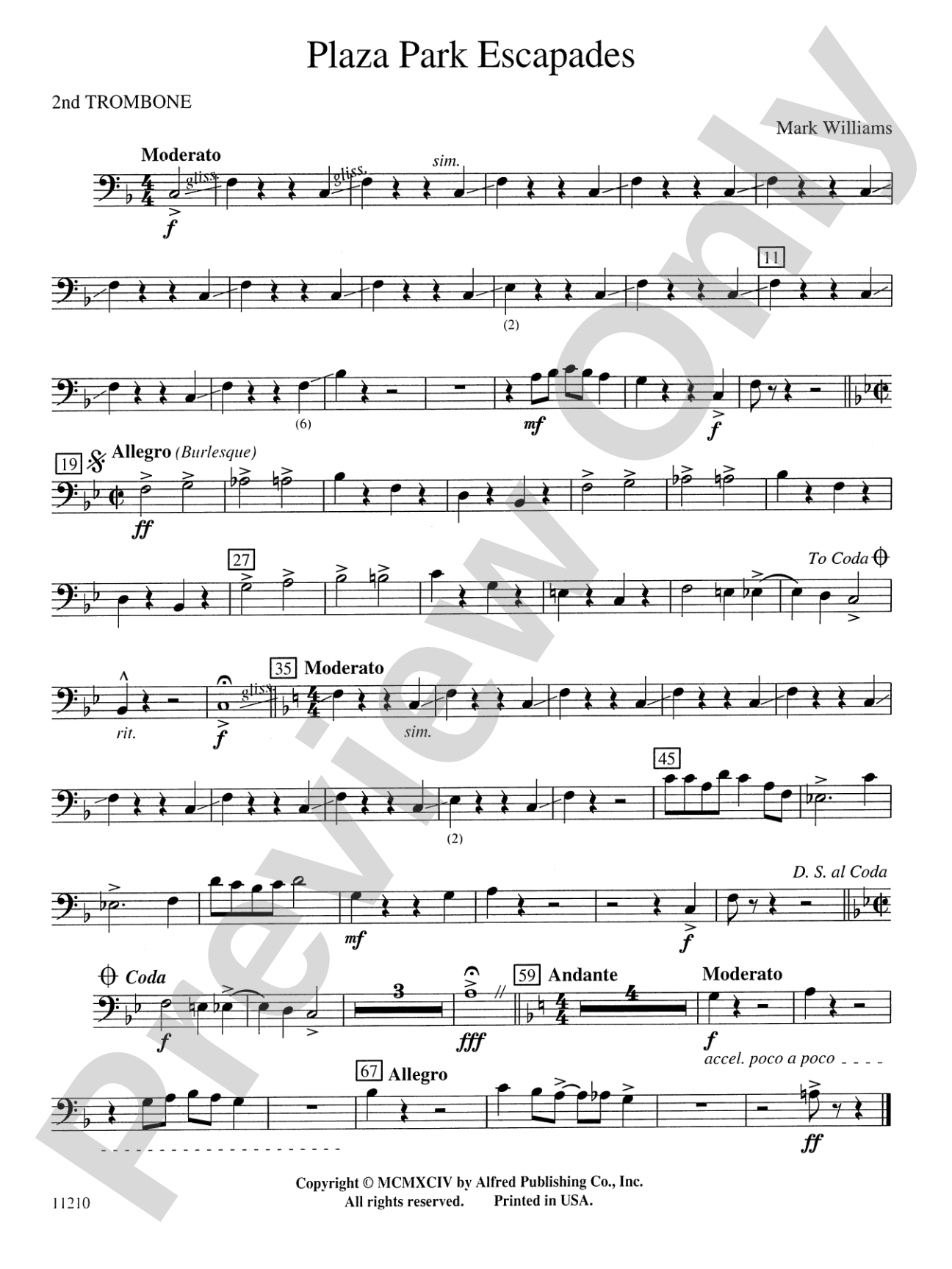 Plaza Park Escapades: 2nd Trombone
