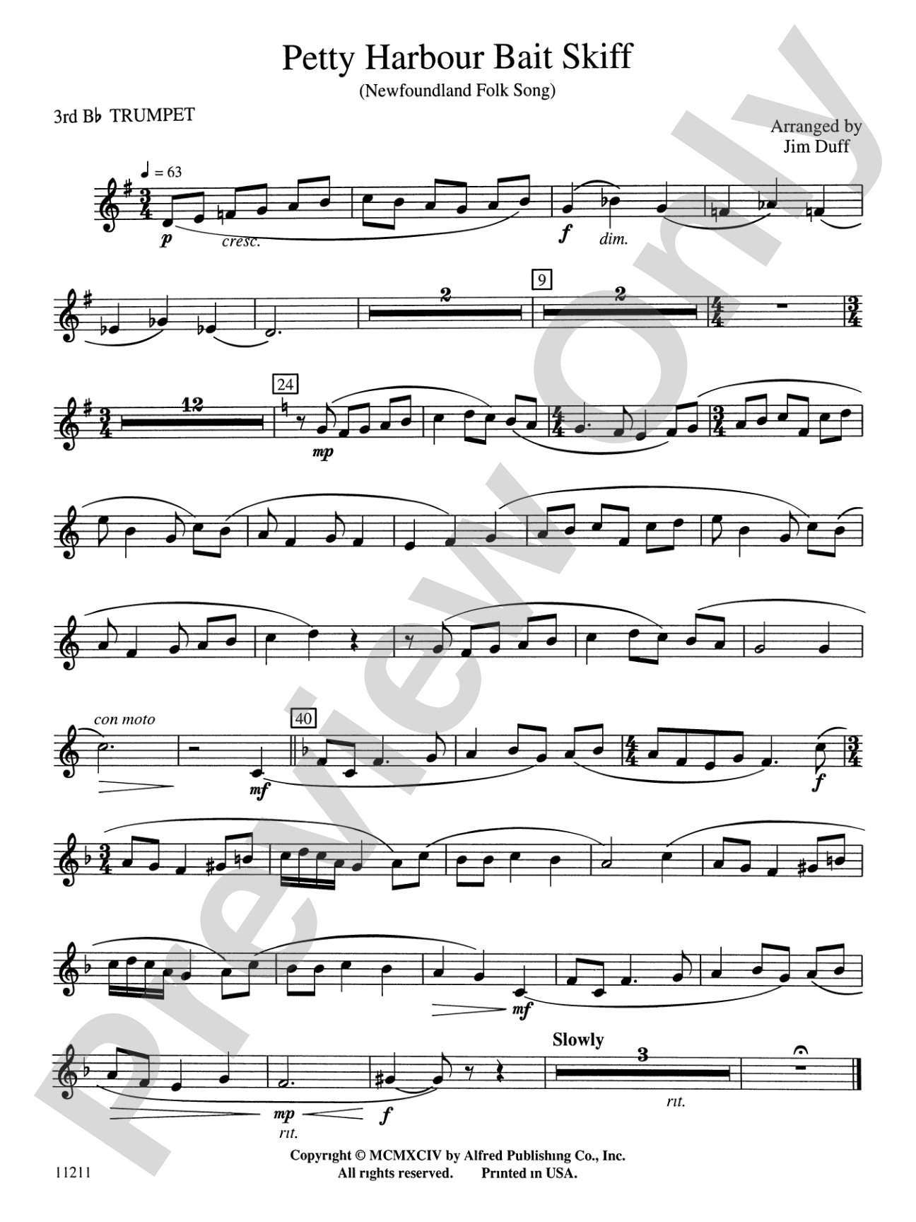Petty Harbour Bait Skiff: 3rd B-flat Trumpet
