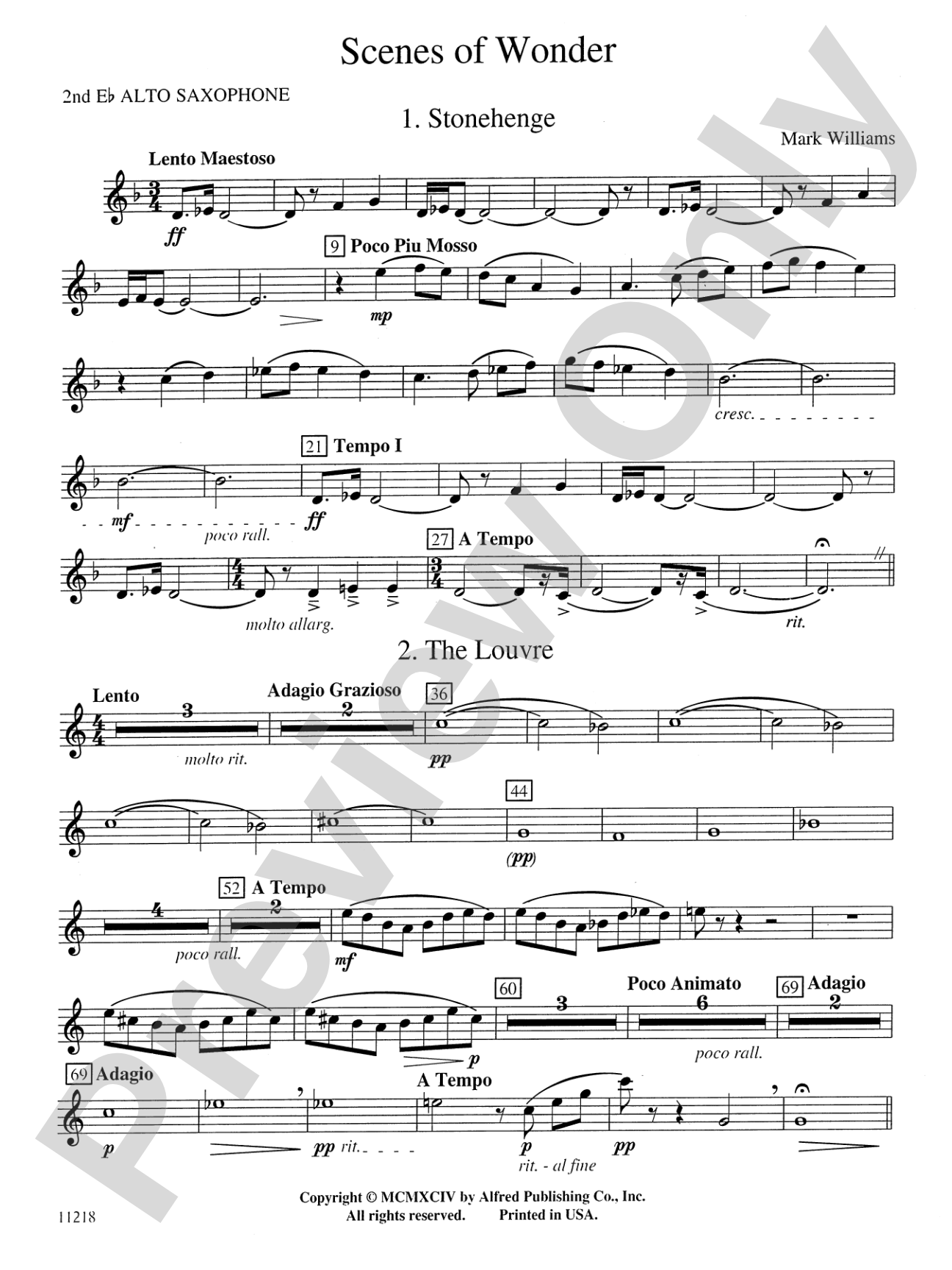 Scenes of Wonder: 2nd E-flat Alto Saxophone
