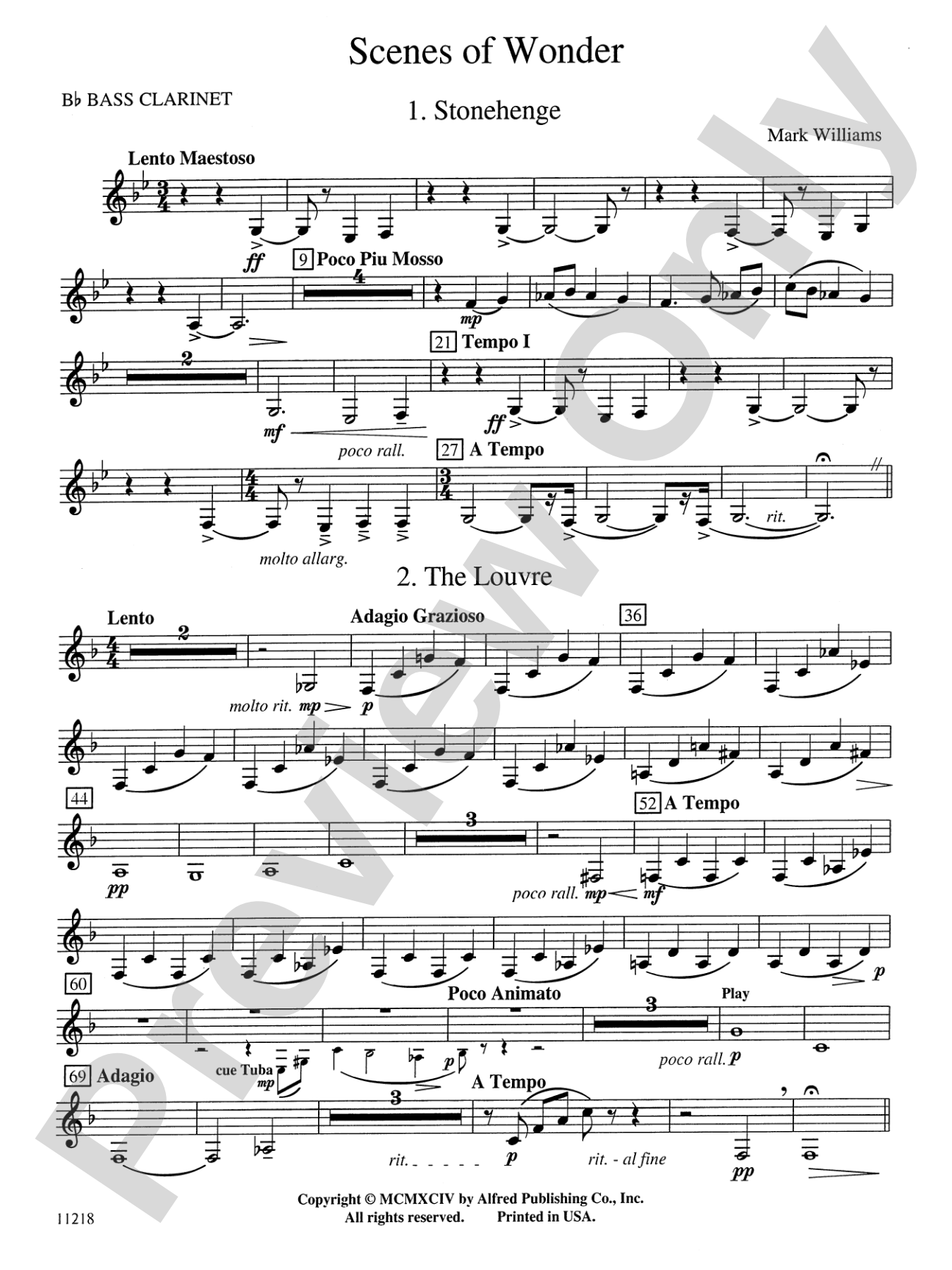 Scenes of Wonder: B-flat Bass Clarinet