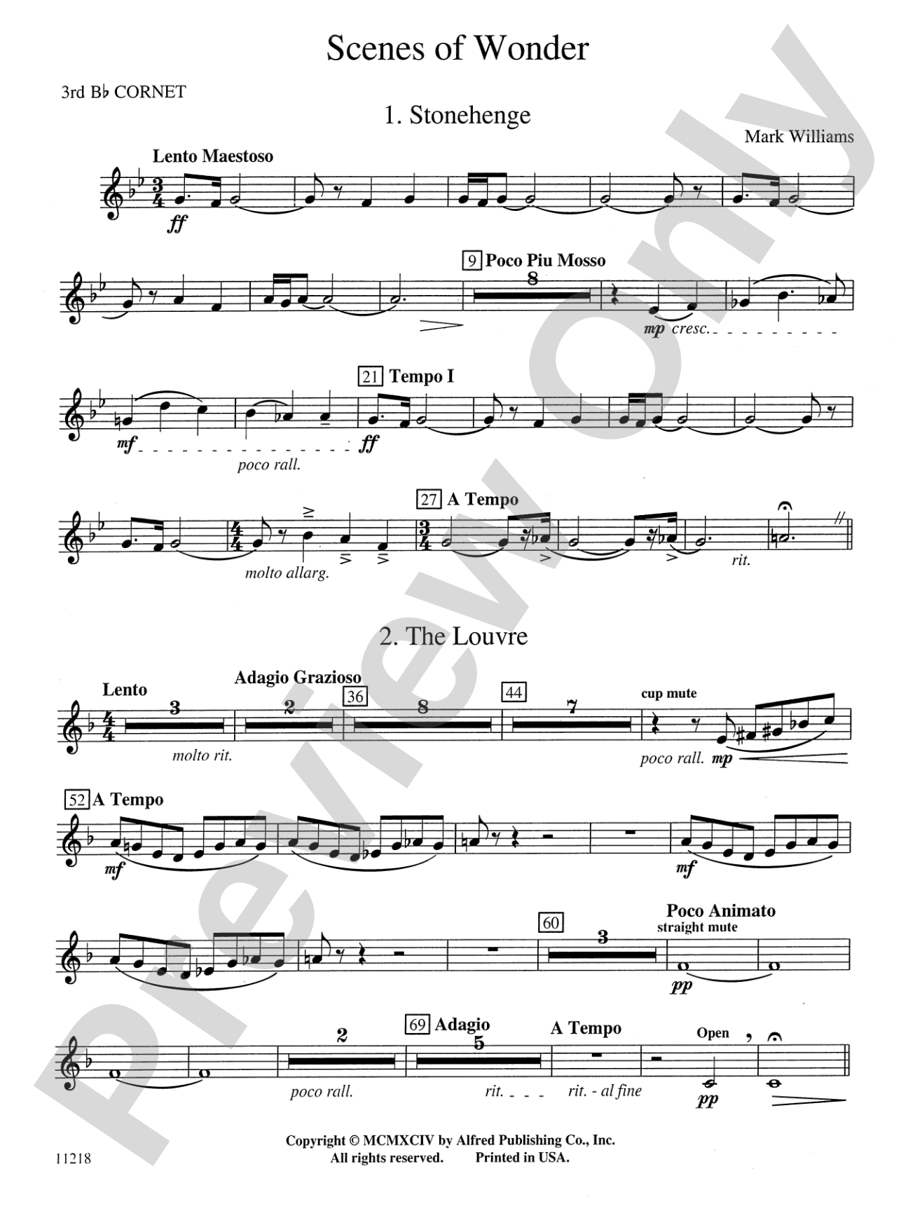 Scenes of Wonder: 3rd B-flat Cornet