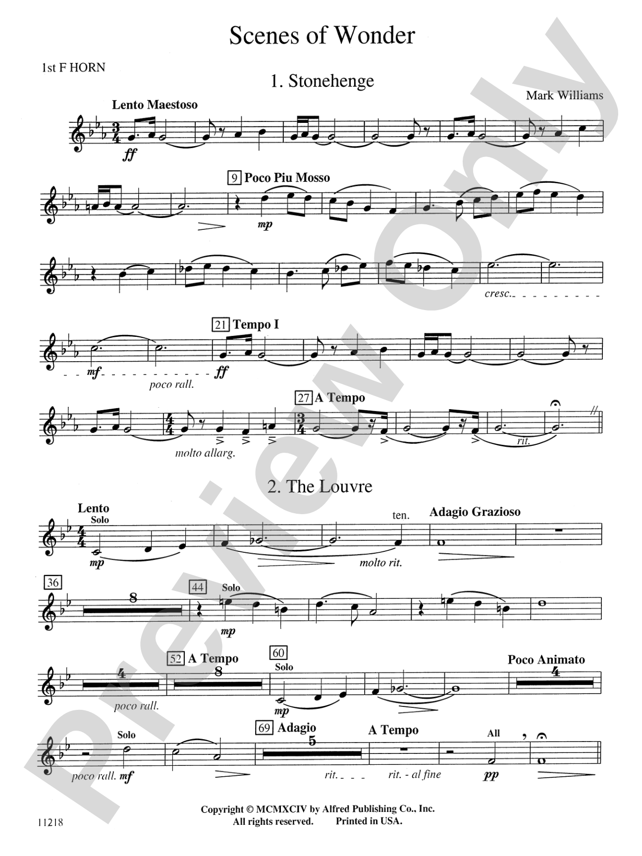 Scenes of Wonder: 1st F Horn