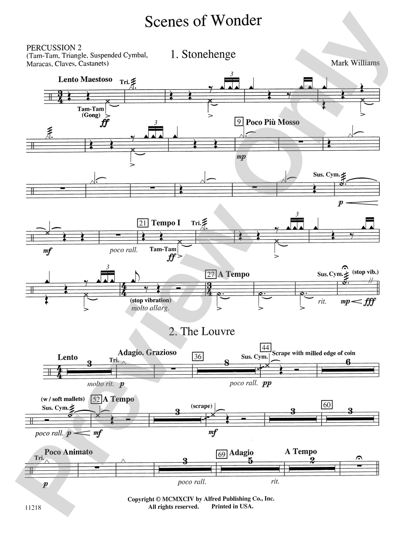 Scenes of Wonder: 2nd Percussion