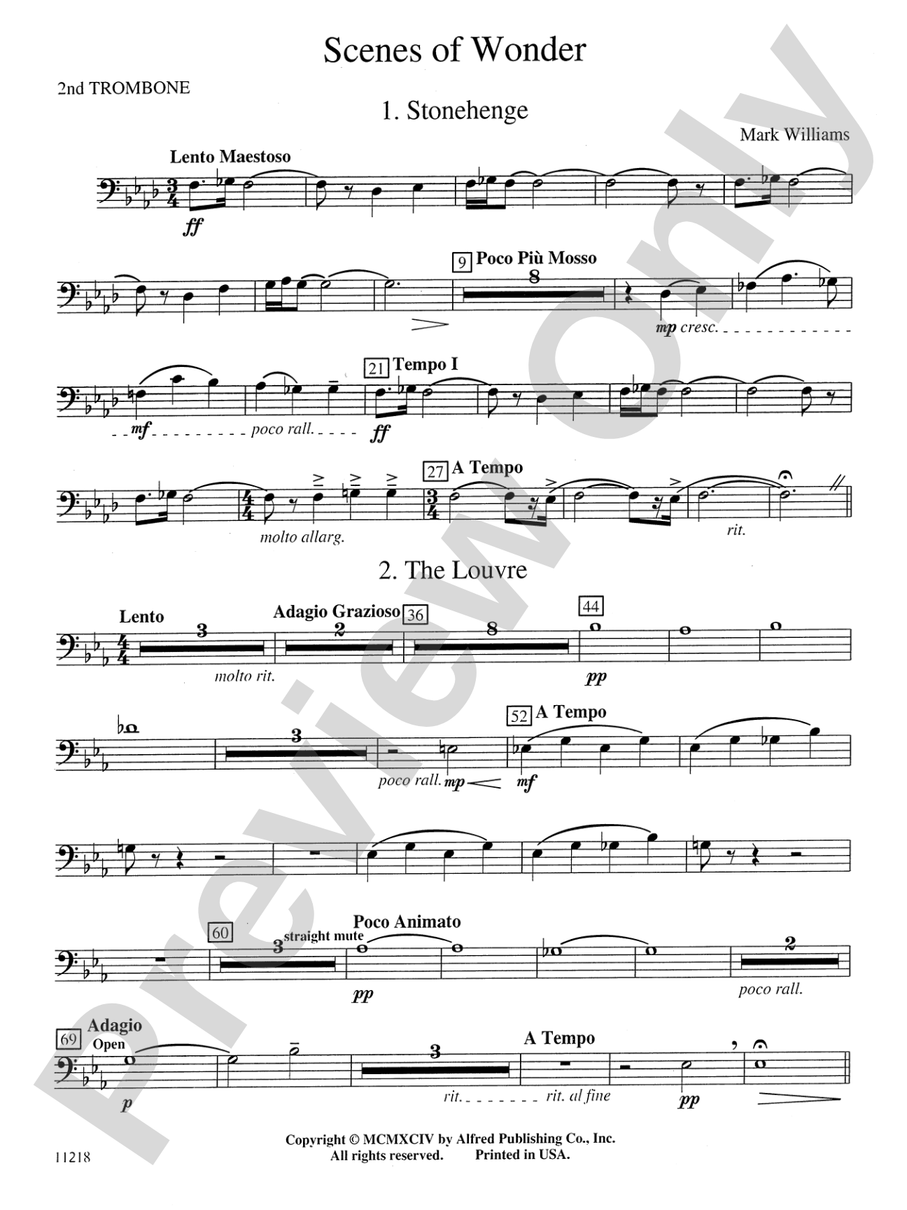 Scenes of Wonder: 2nd Trombone