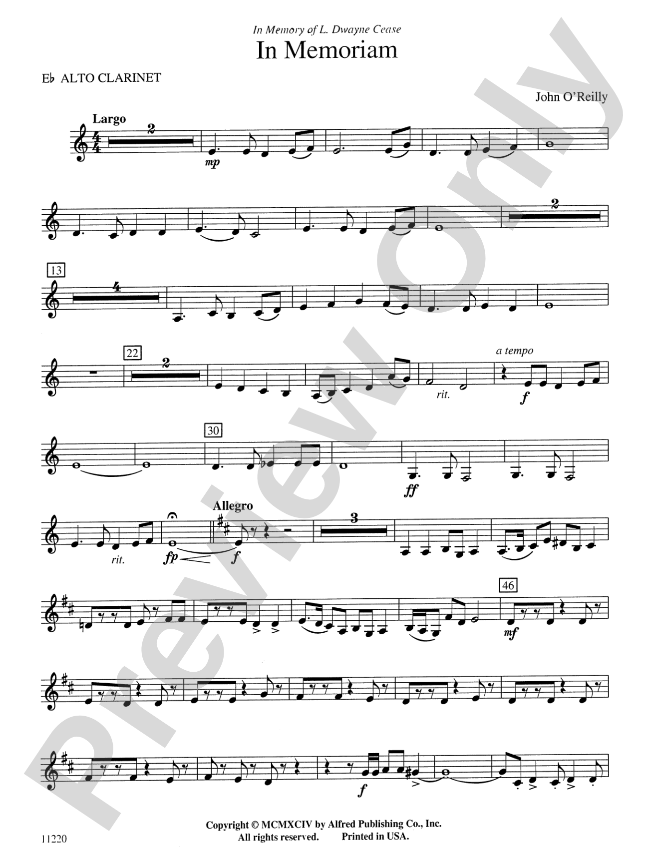 In Memoriam: E-flat Alto Clarinet