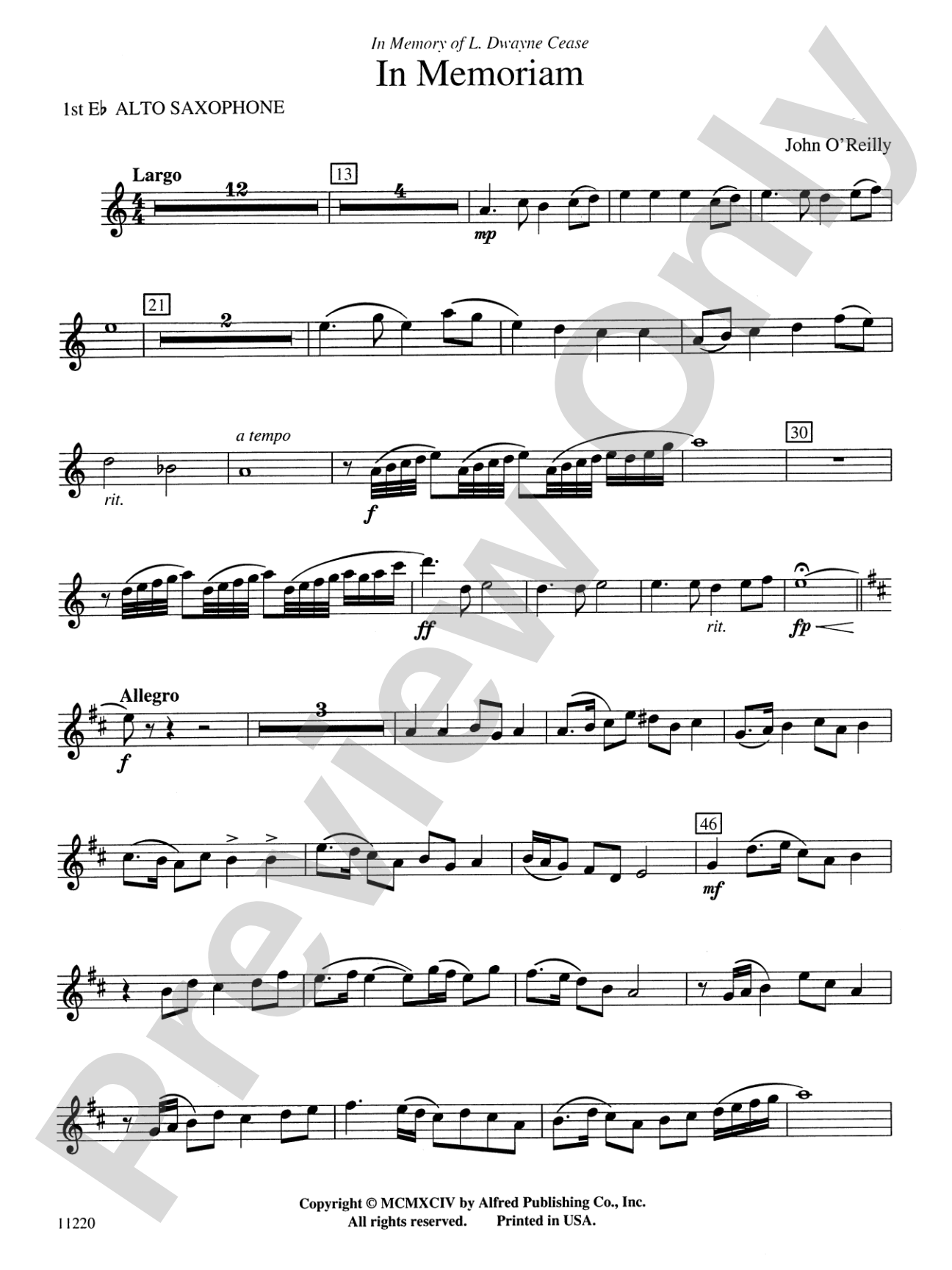 In Memoriam: E-flat Alto Saxophone