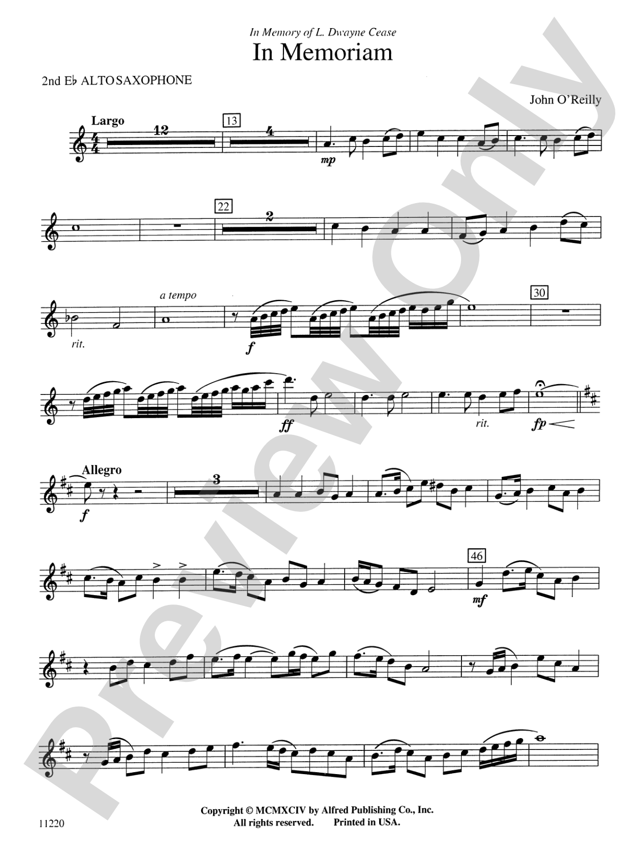 In Memoriam: 2nd E-flat Alto Saxophone