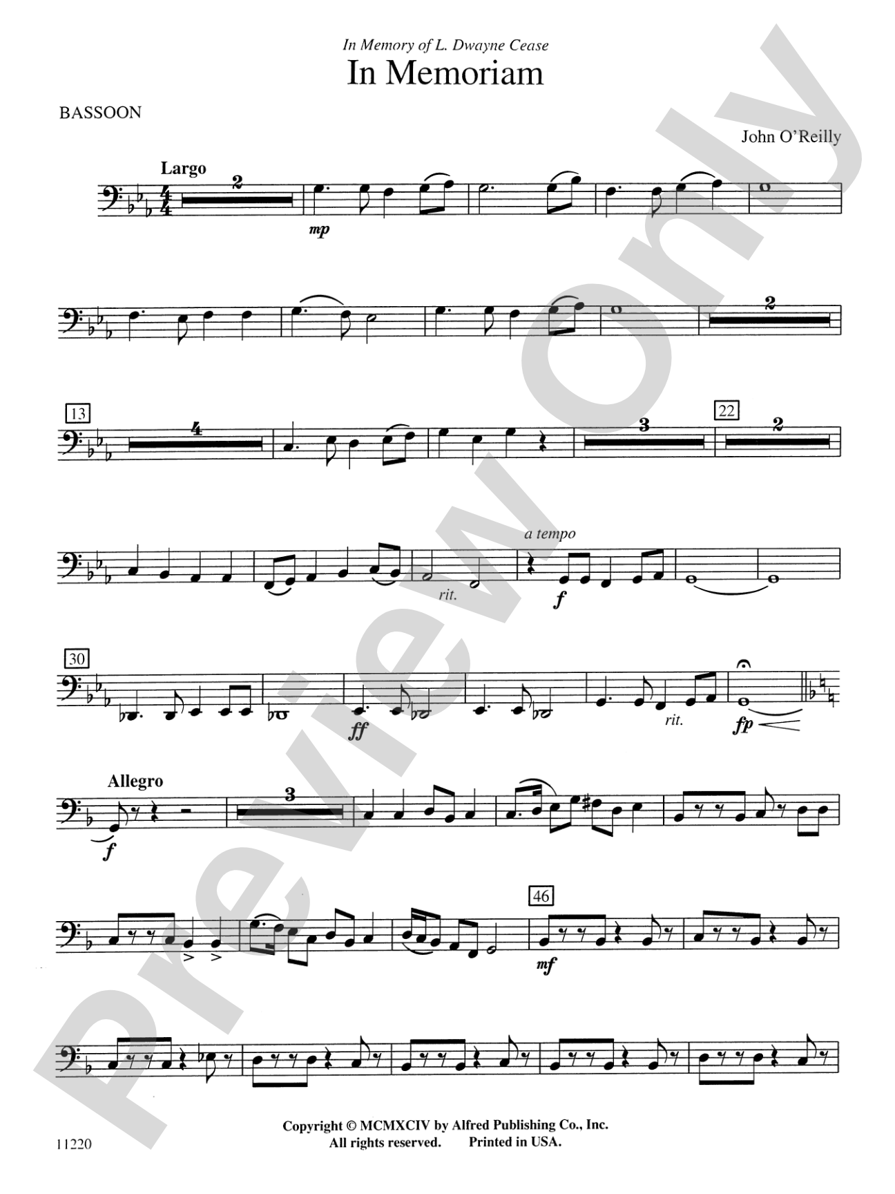 In Memoriam: Bassoon