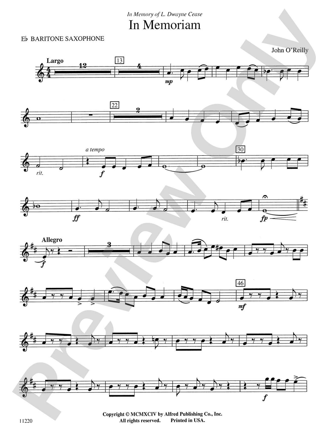 In Memoriam: E-flat Baritone Saxophone