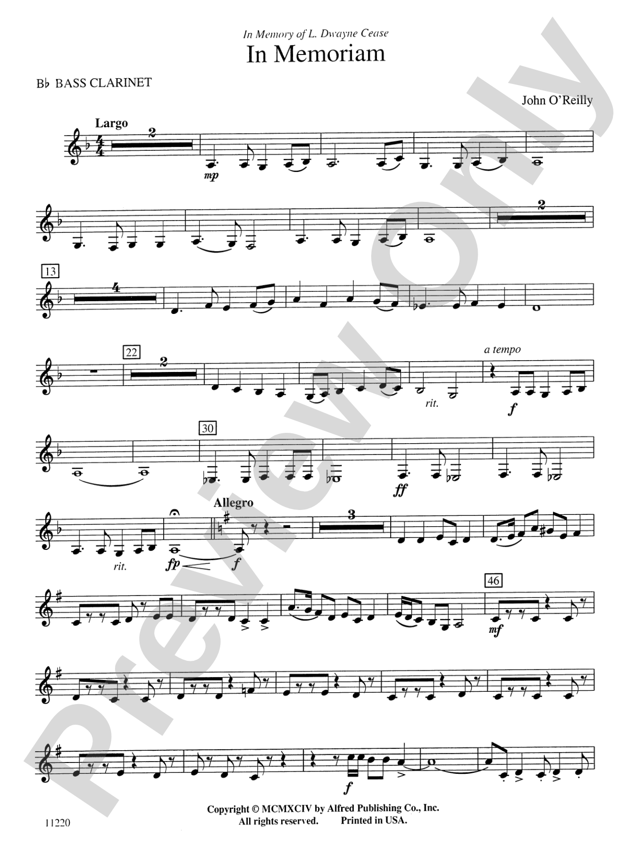 In Memoriam: B-flat Bass Clarinet