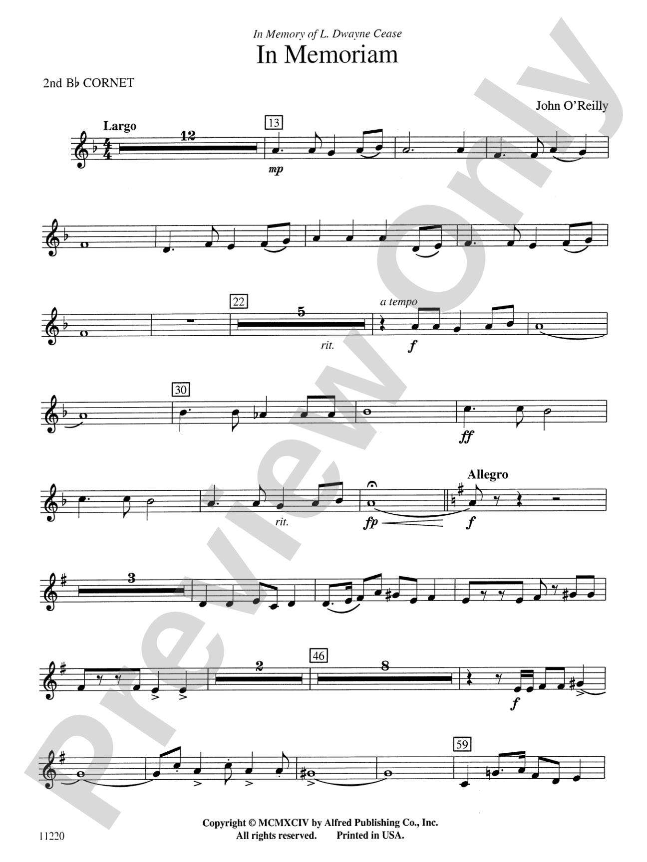 In Memoriam: 2nd B-flat Cornet