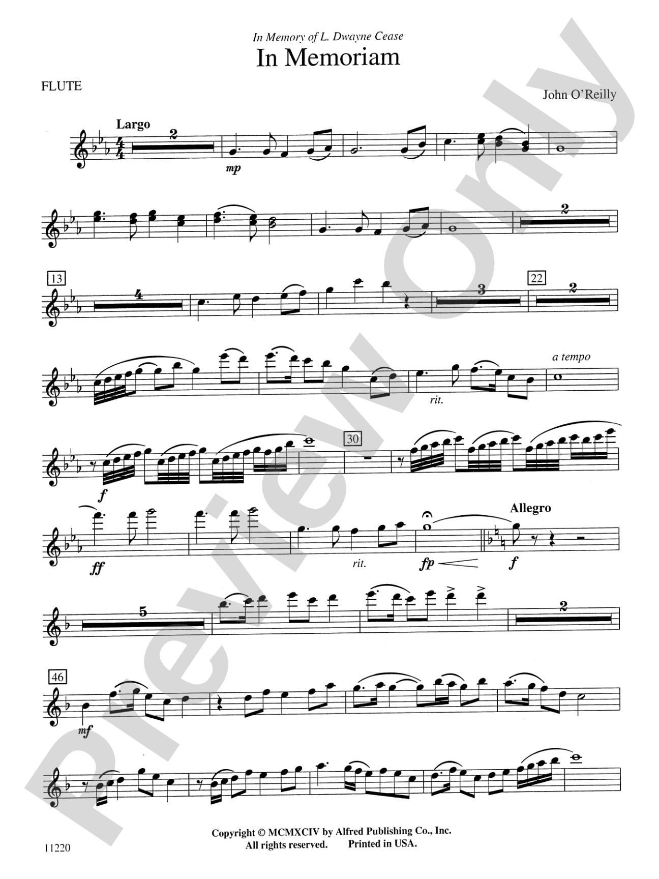 In Memoriam: Flute
