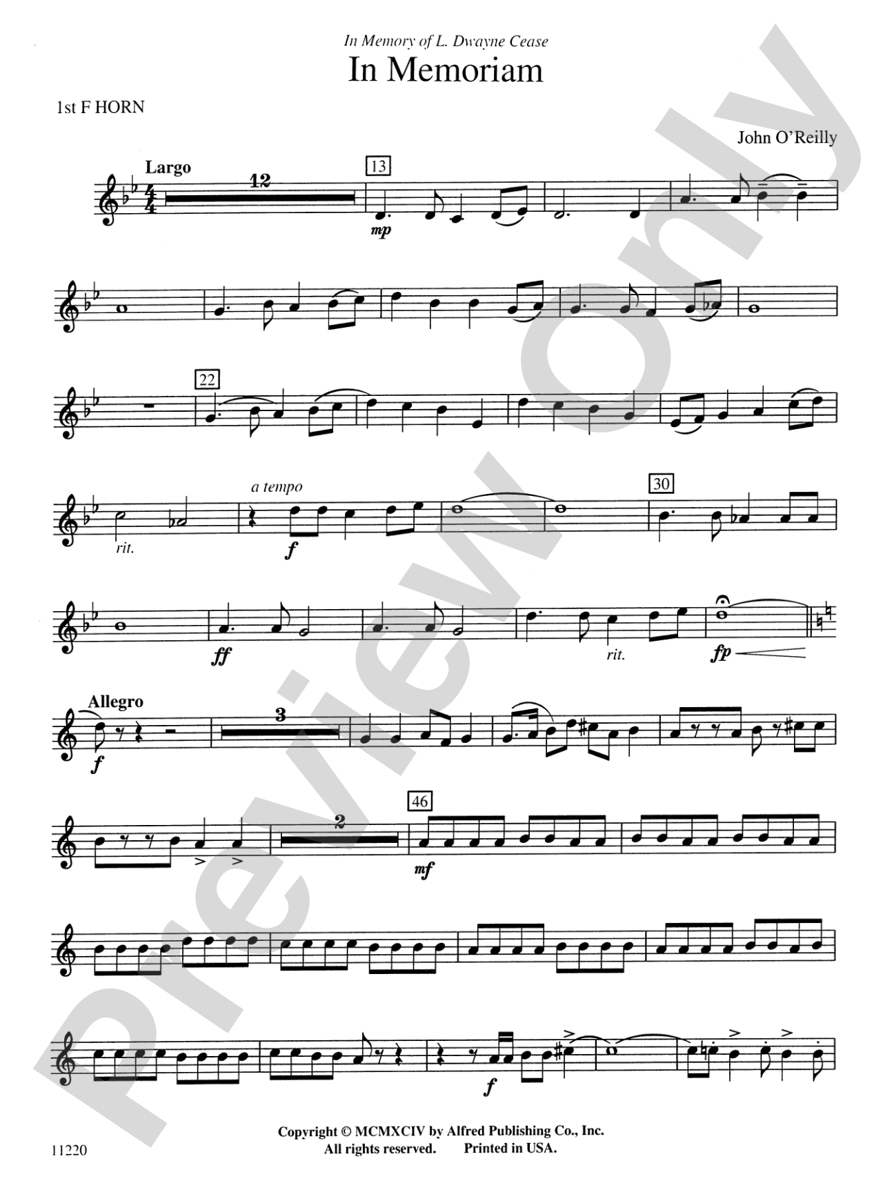 In Memoriam: 1st F Horn