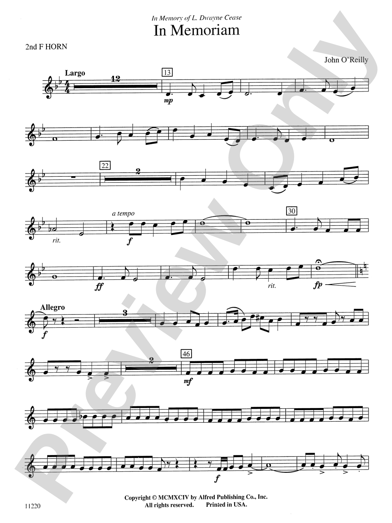 In Memoriam: 2nd F Horn