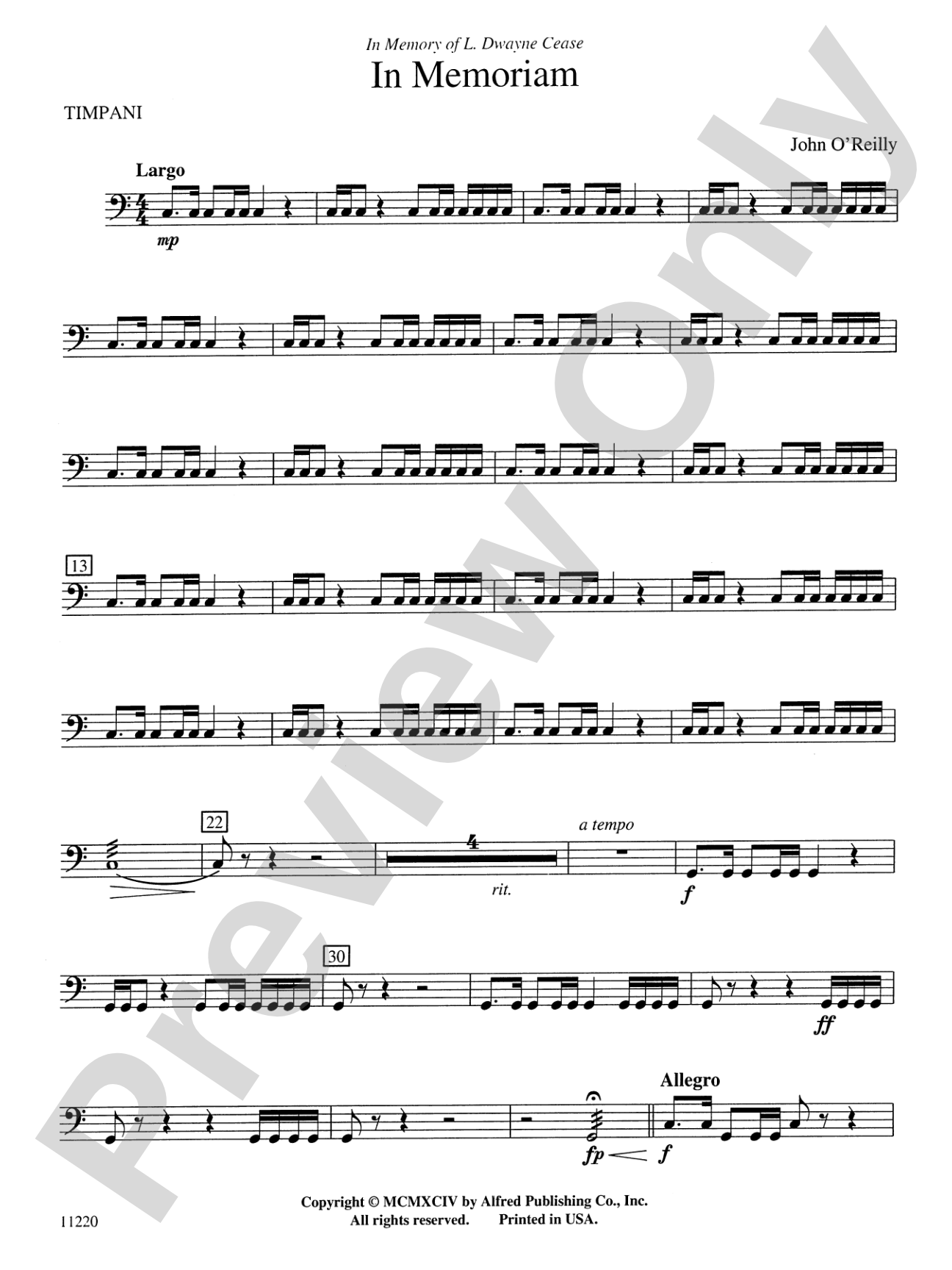In Memoriam: Timpani