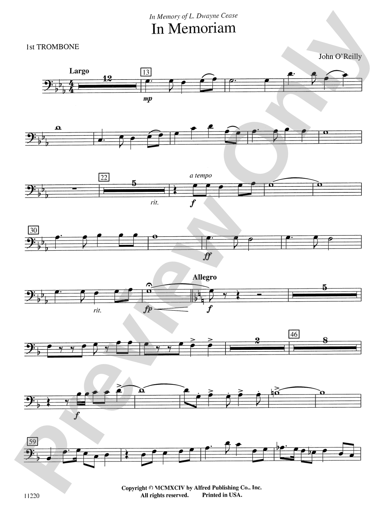In Memoriam: 1st Trombone