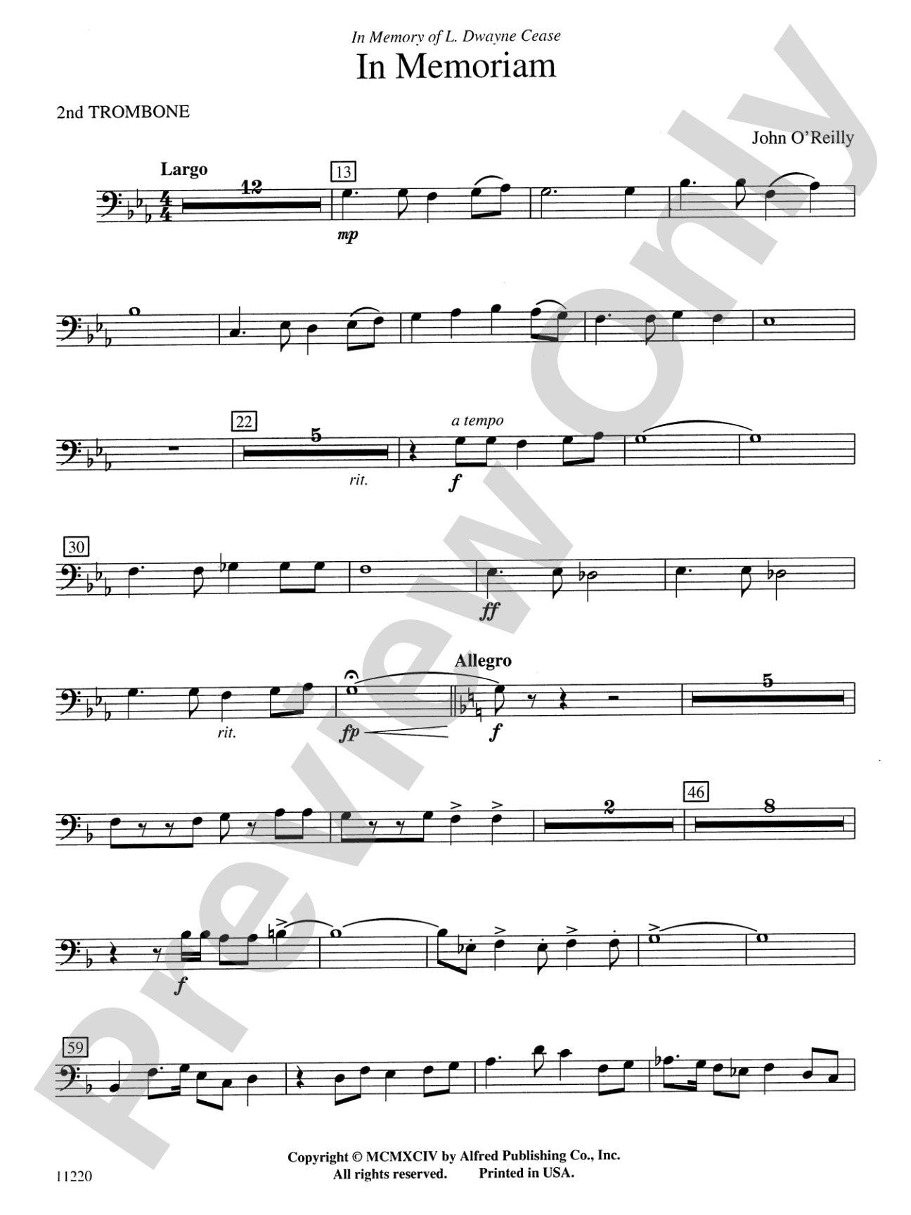 In Memoriam: 2nd Trombone