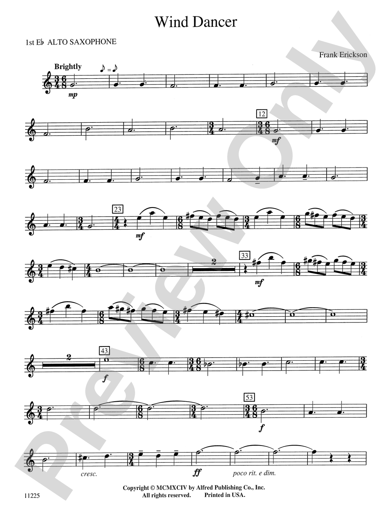 Wind Dancer: E-flat Alto Saxophone