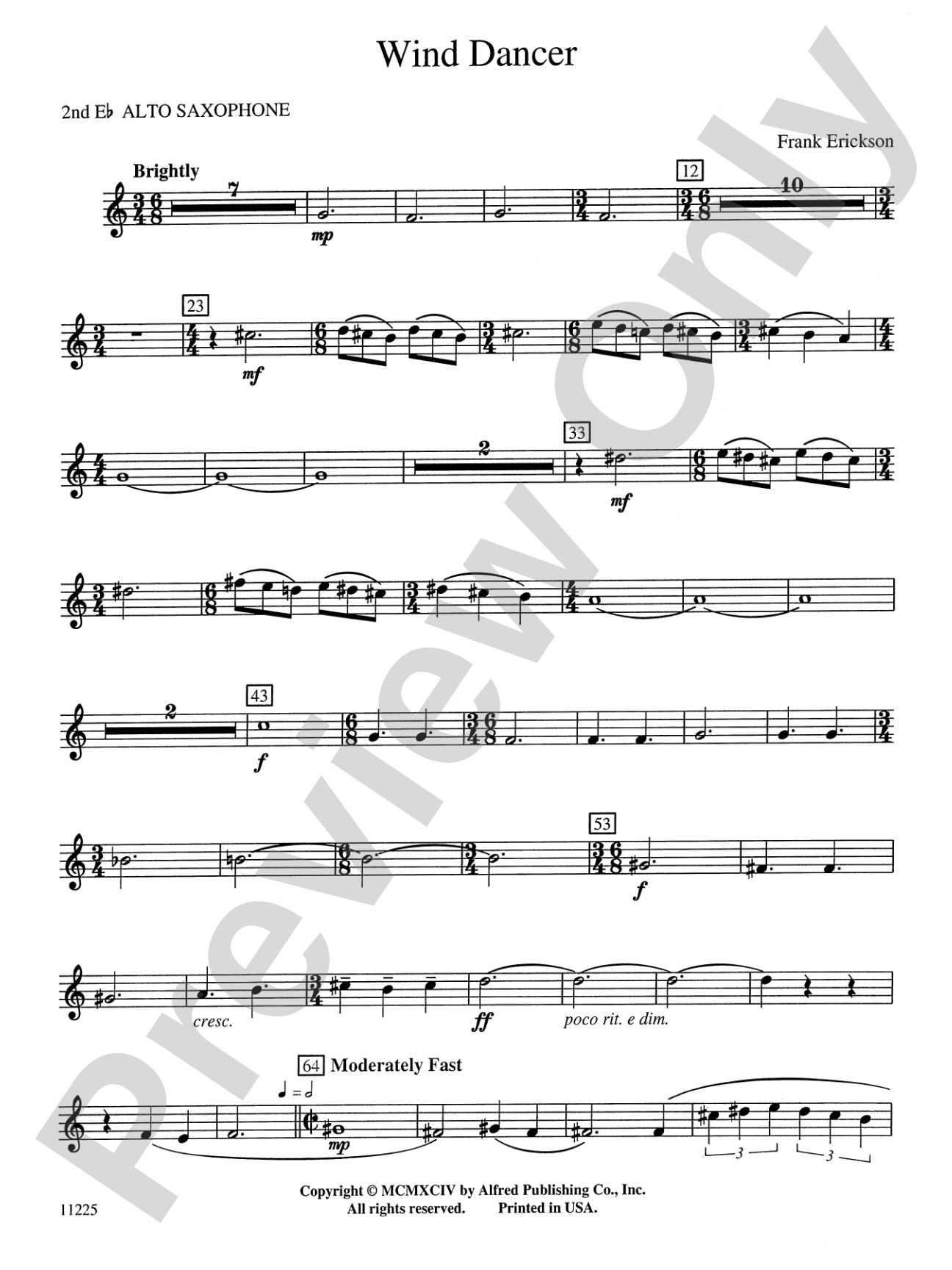 Wind Dancer: 2nd E-flat Alto Saxophone
