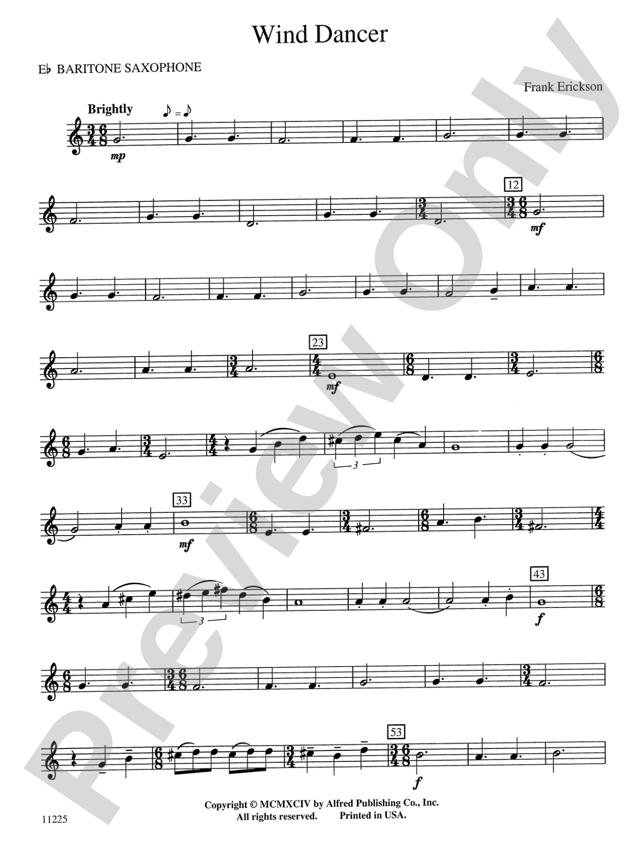 Wind Dancer: E-flat Baritone Saxophone