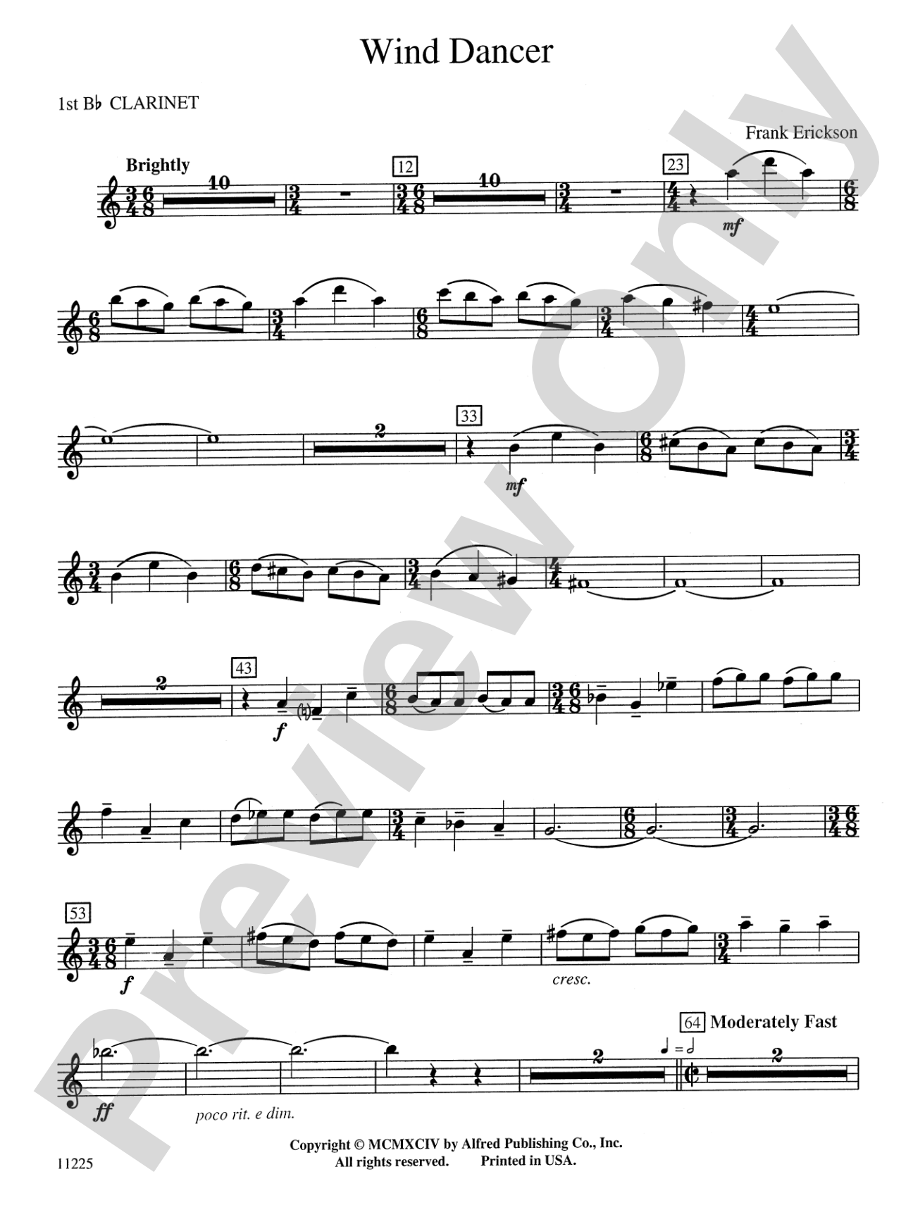Wind Dancer: 1st B-flat Clarinet