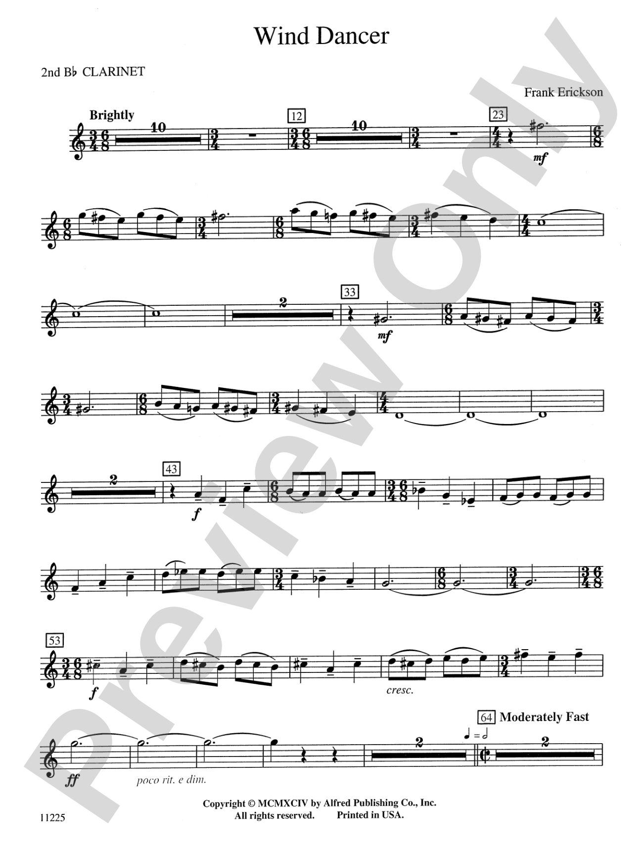 Wind Dancer: 2nd B-flat Clarinet