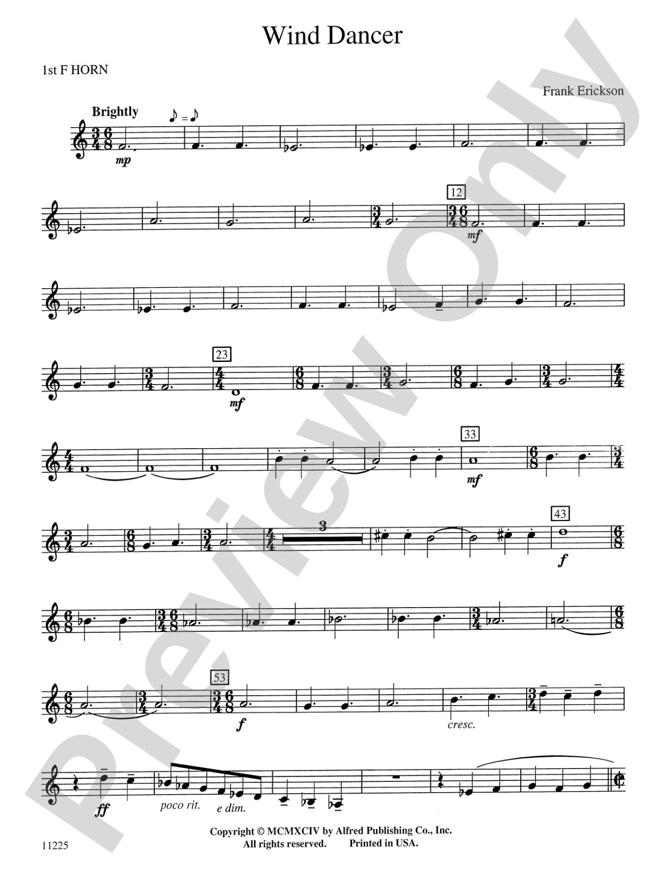 Wind Dancer: 1st F Horn